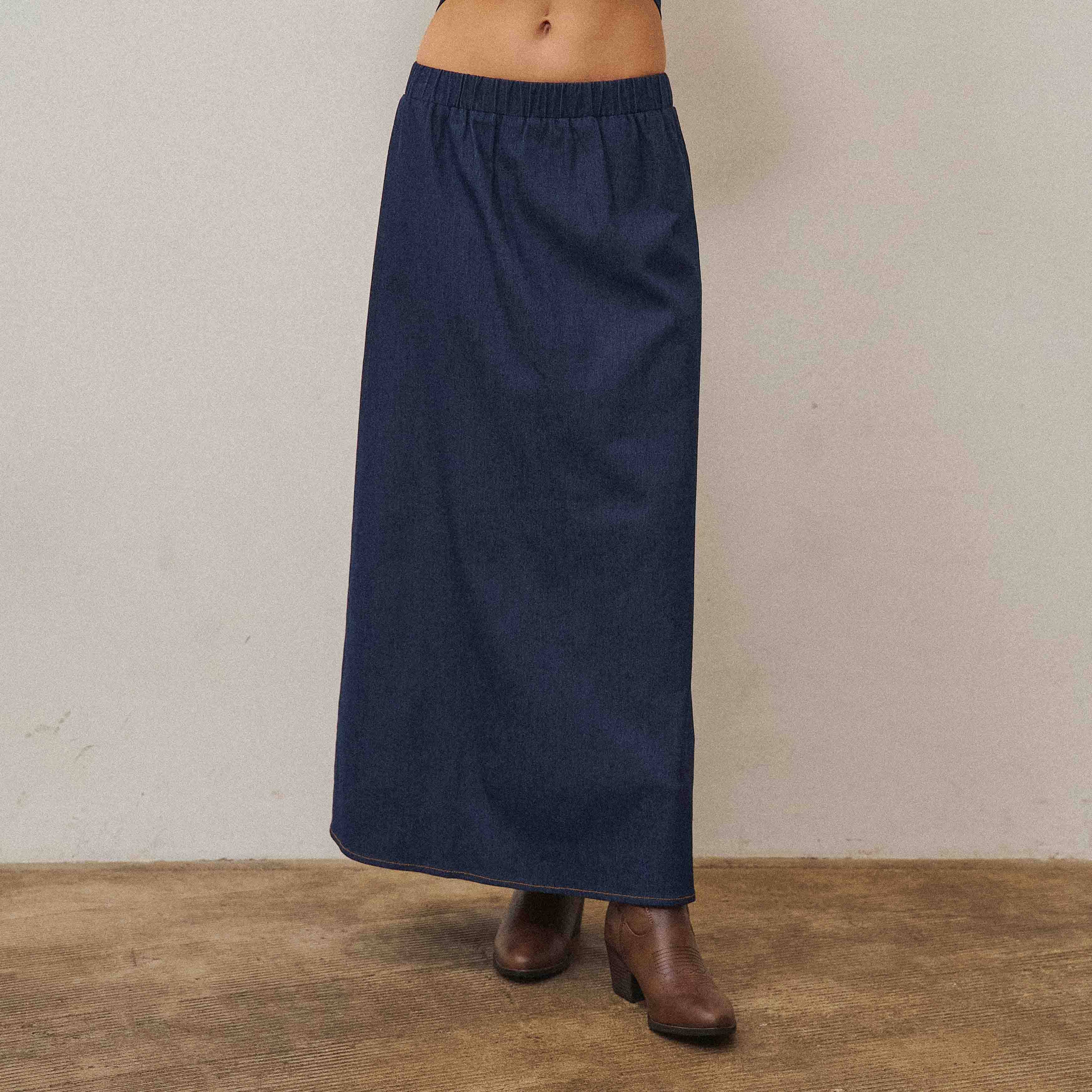 Denim Chambray Skirt