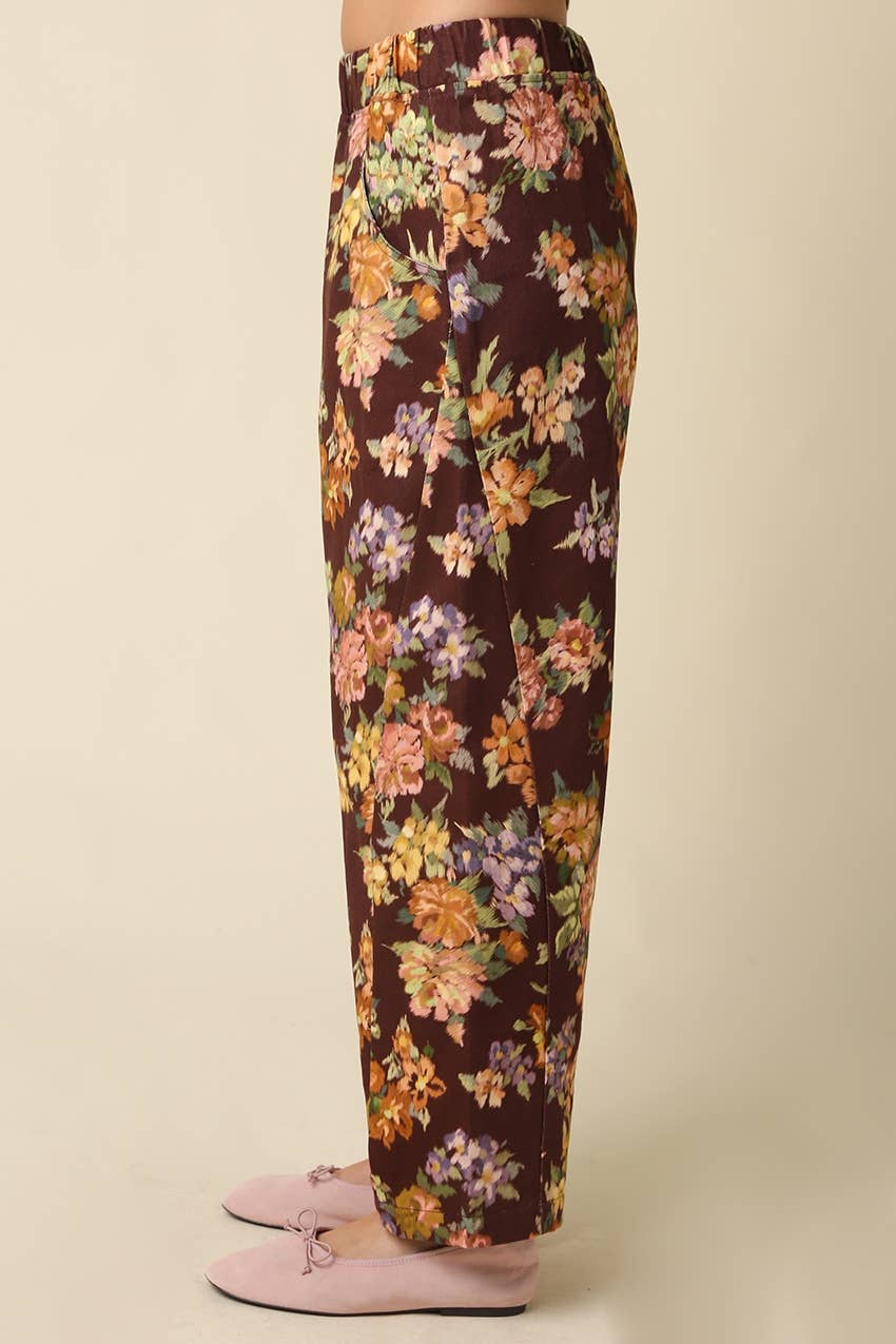 Floral Barrel Pants