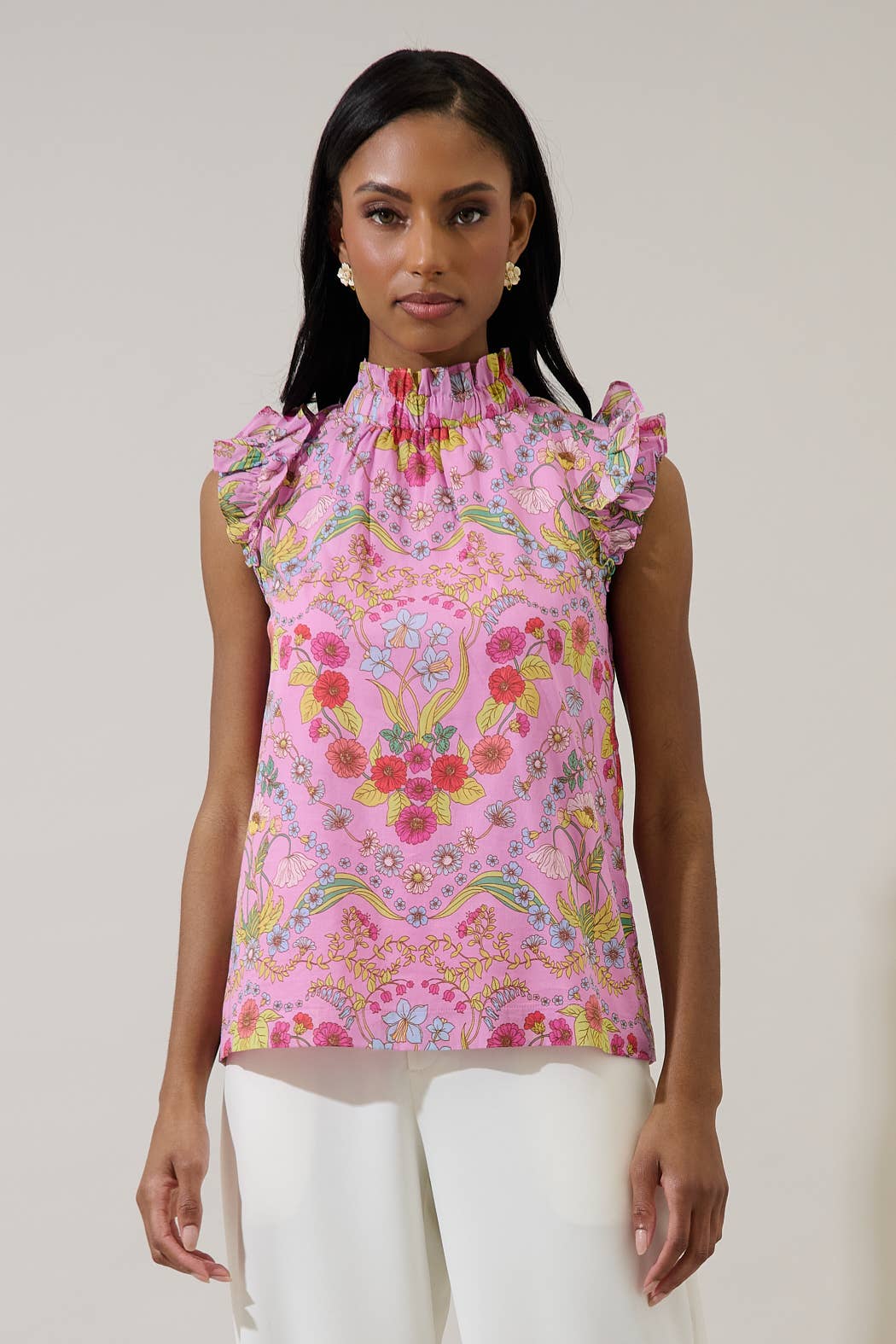 Ramsie Floral Zoie Ruffle Top