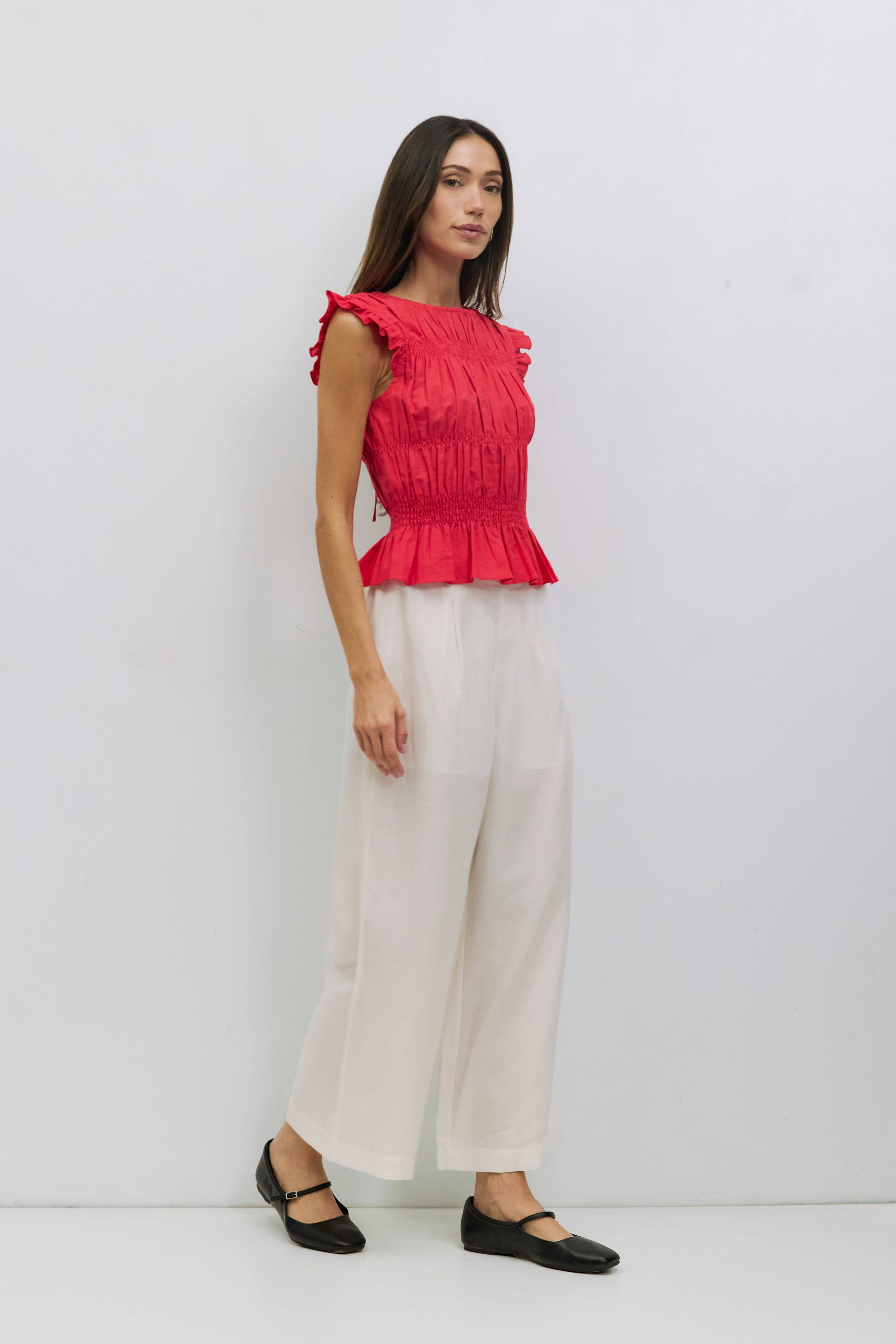 The Eugenie Top | Smocked Ruffle Top