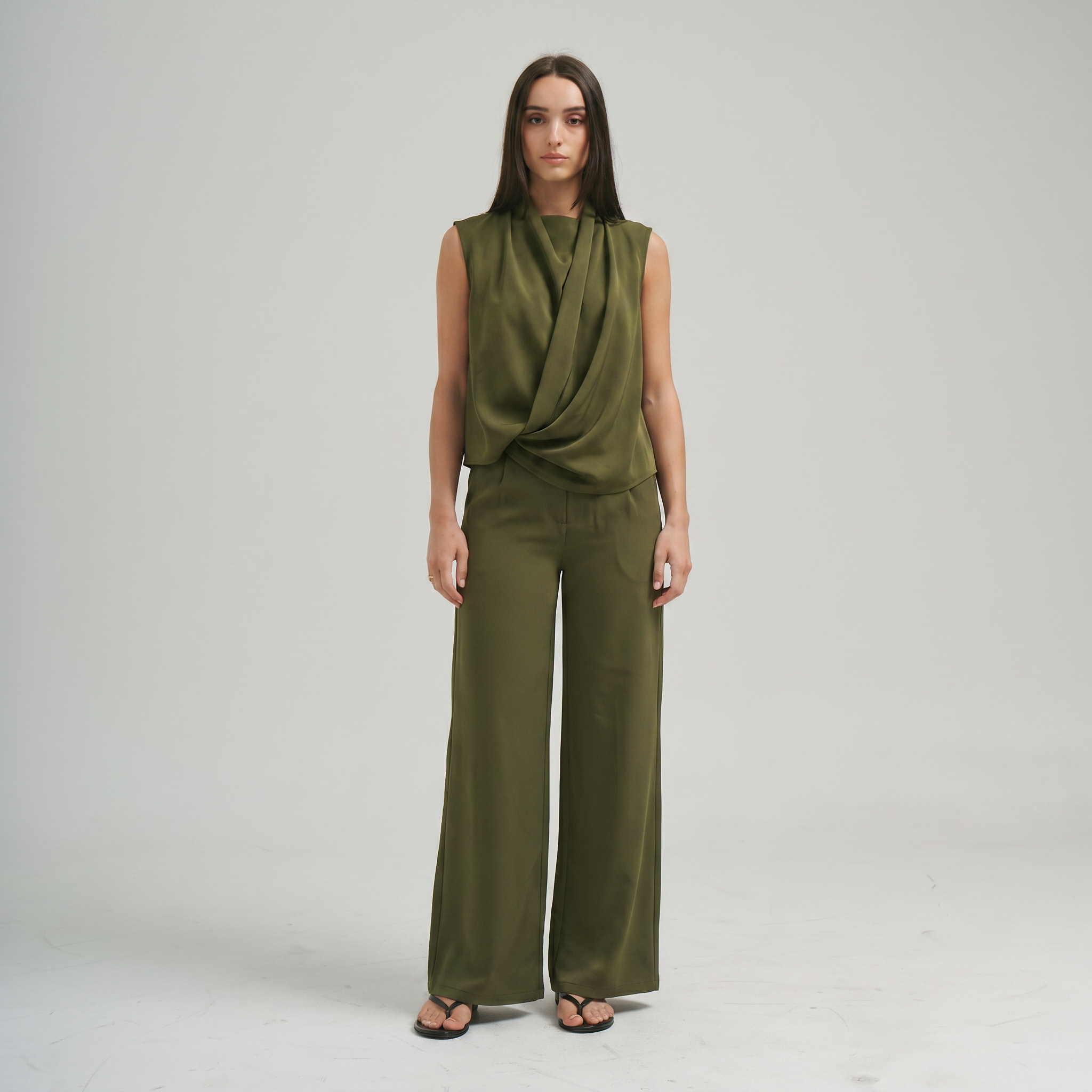 Sleeveless draped top