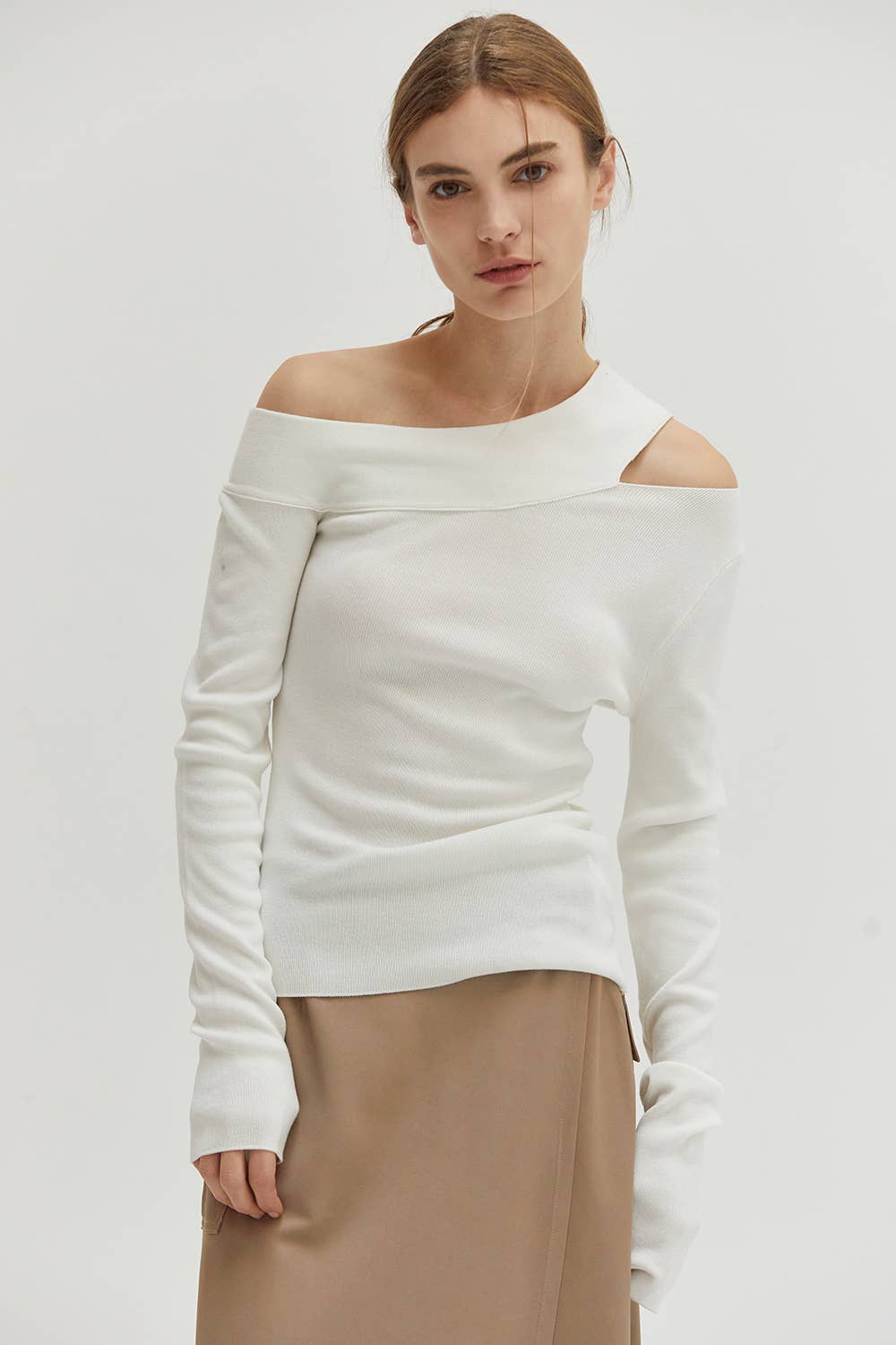 Ingrid One Shoulder Rib Top