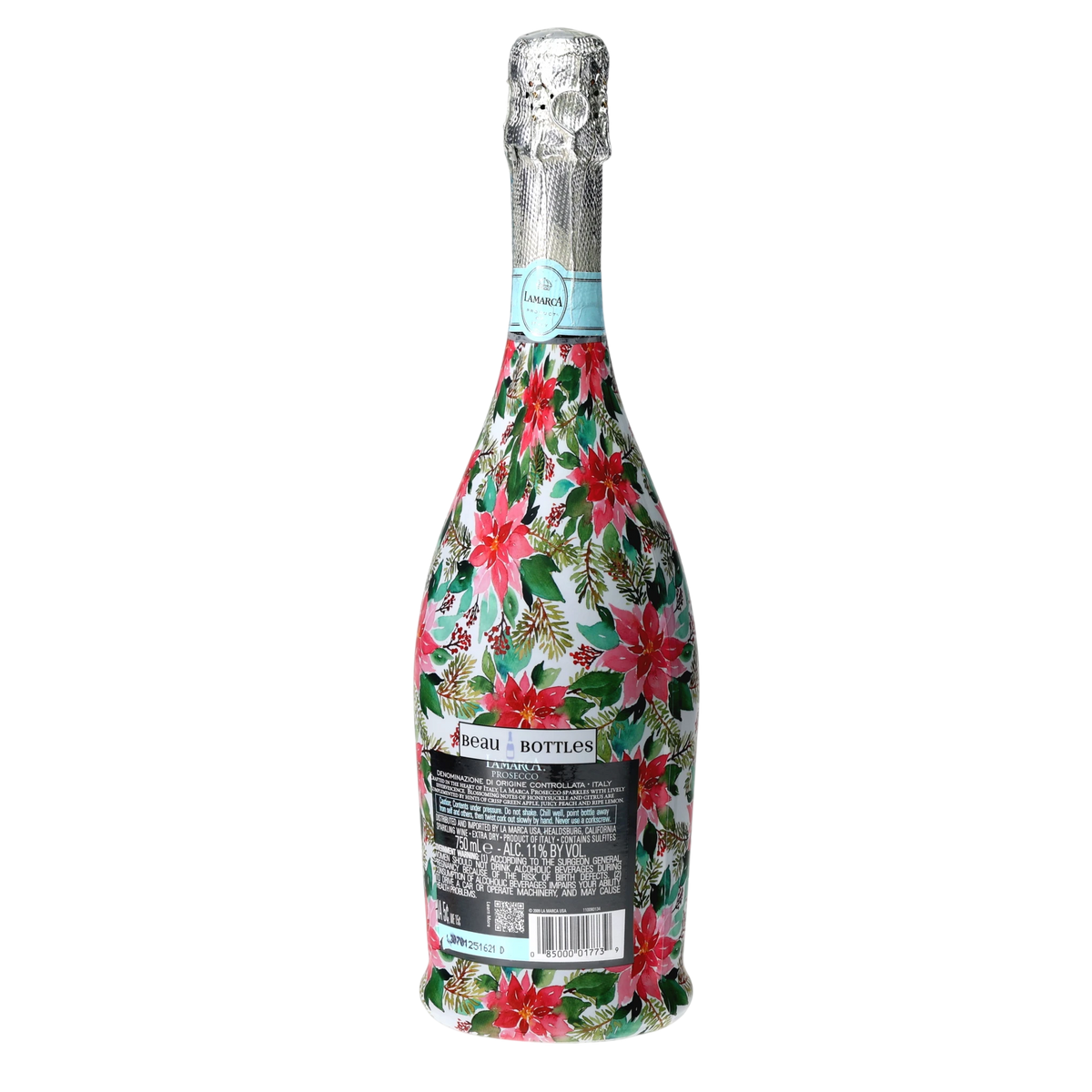 Holiday Floral Prosecco Bottle Wrap – Christmas Gift
