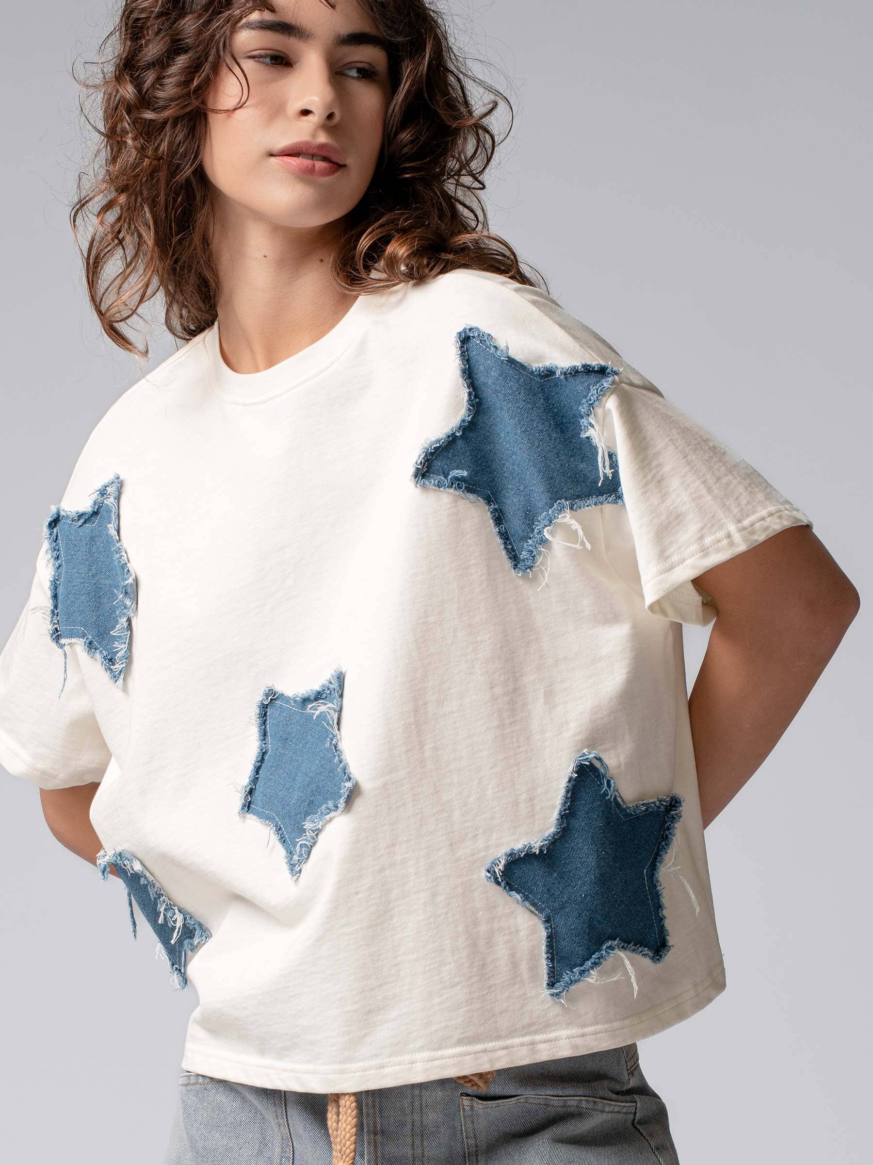Star Appliqué Cotton Tee