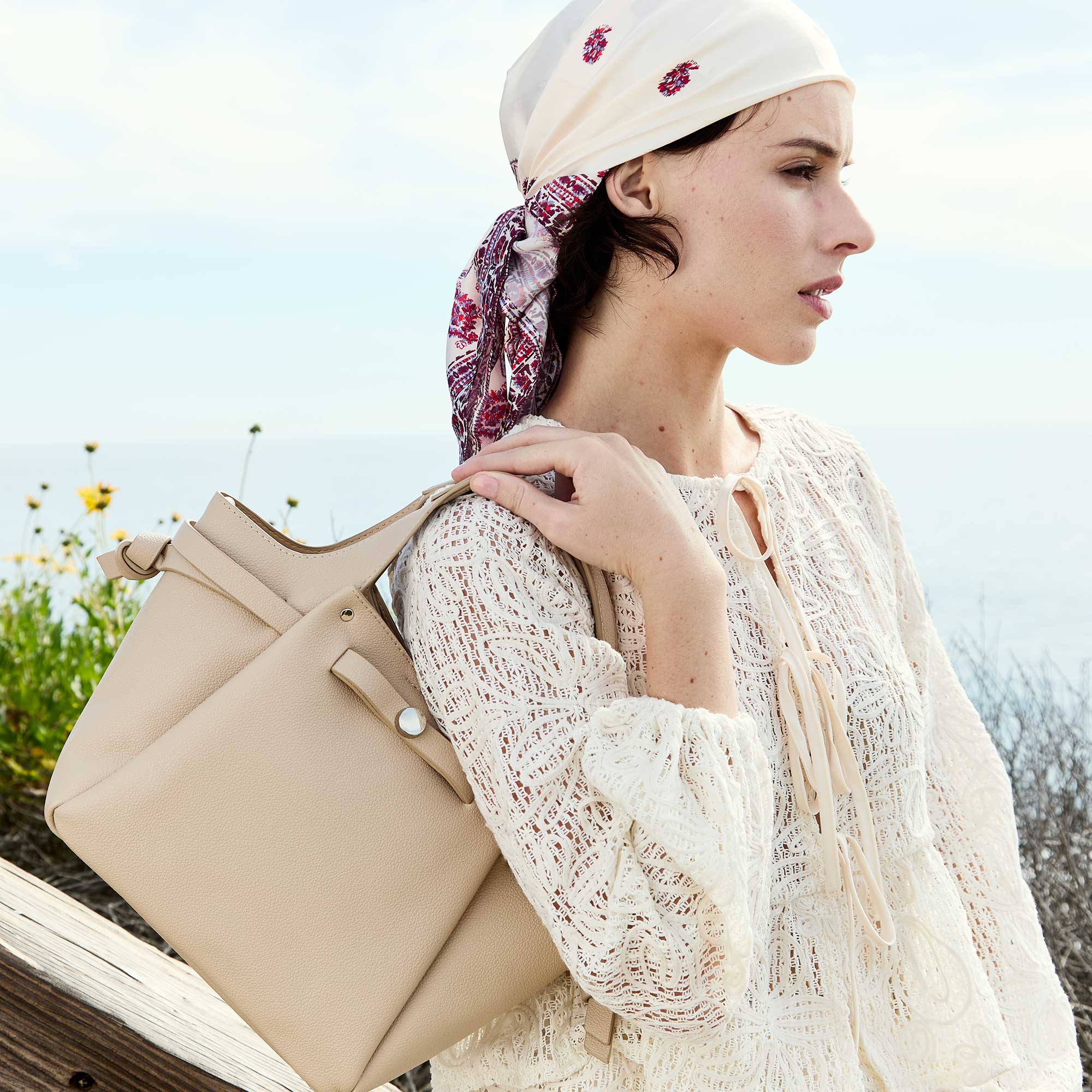Avril Sky Vegan Leather Top Handle Bag
