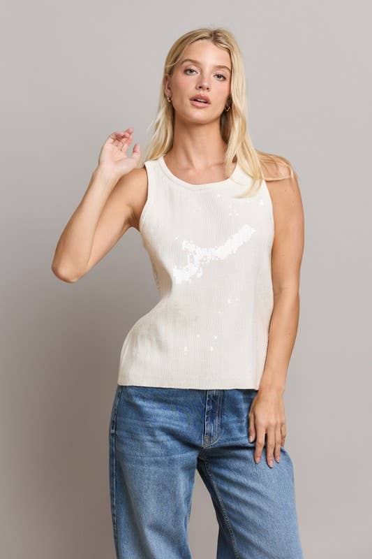 Sequin Sleeveless Top