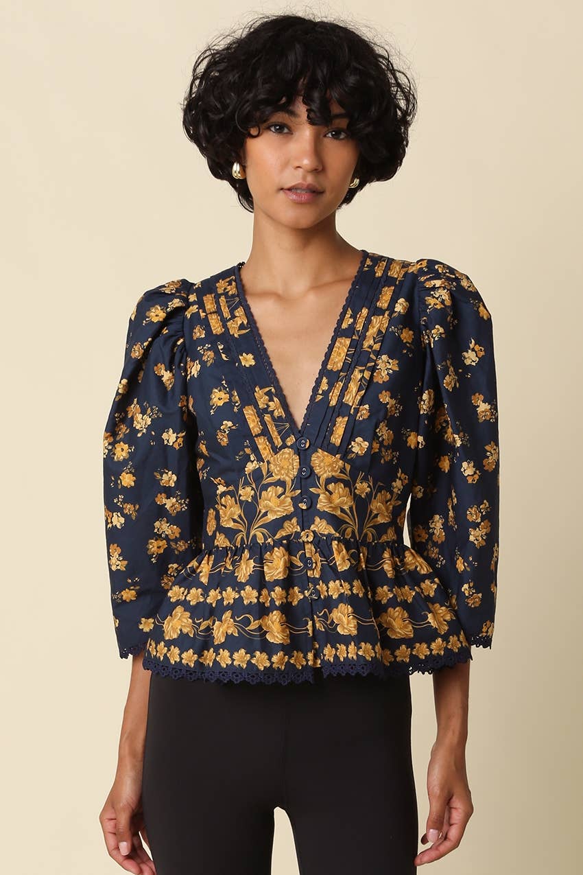 Arya Floral Puff Sleeve Blouse