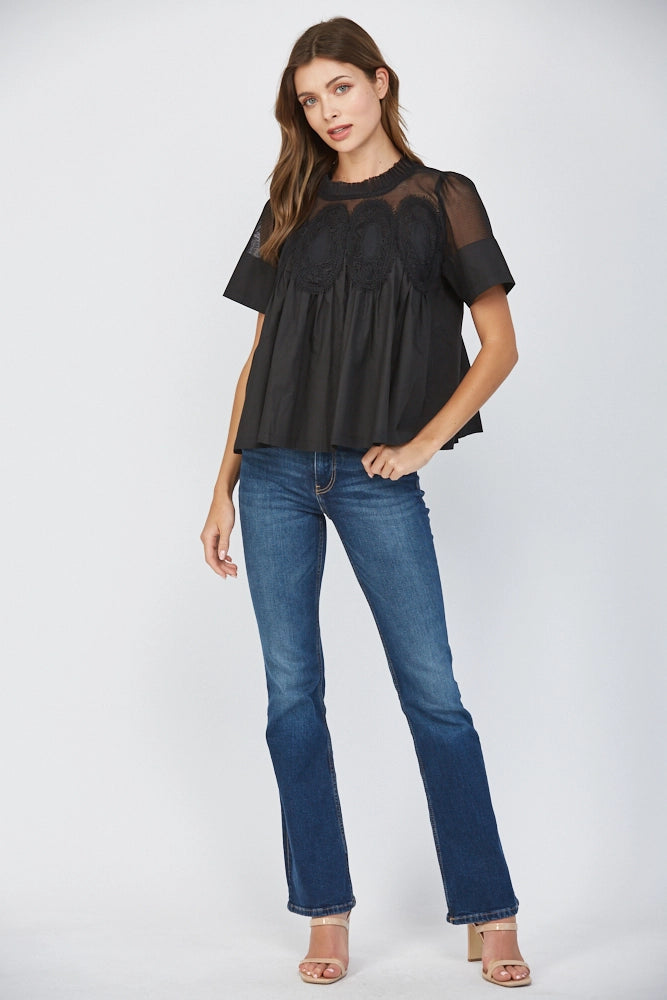Mesh Applique Top