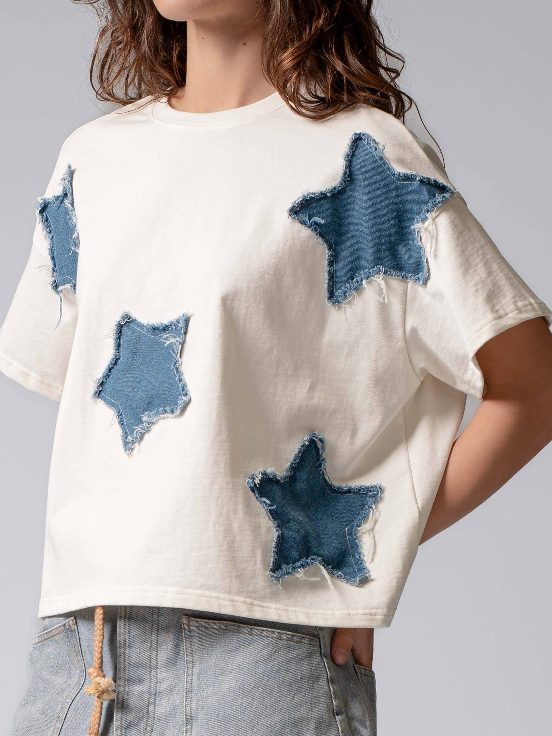 Star Appliqué Cotton Tee