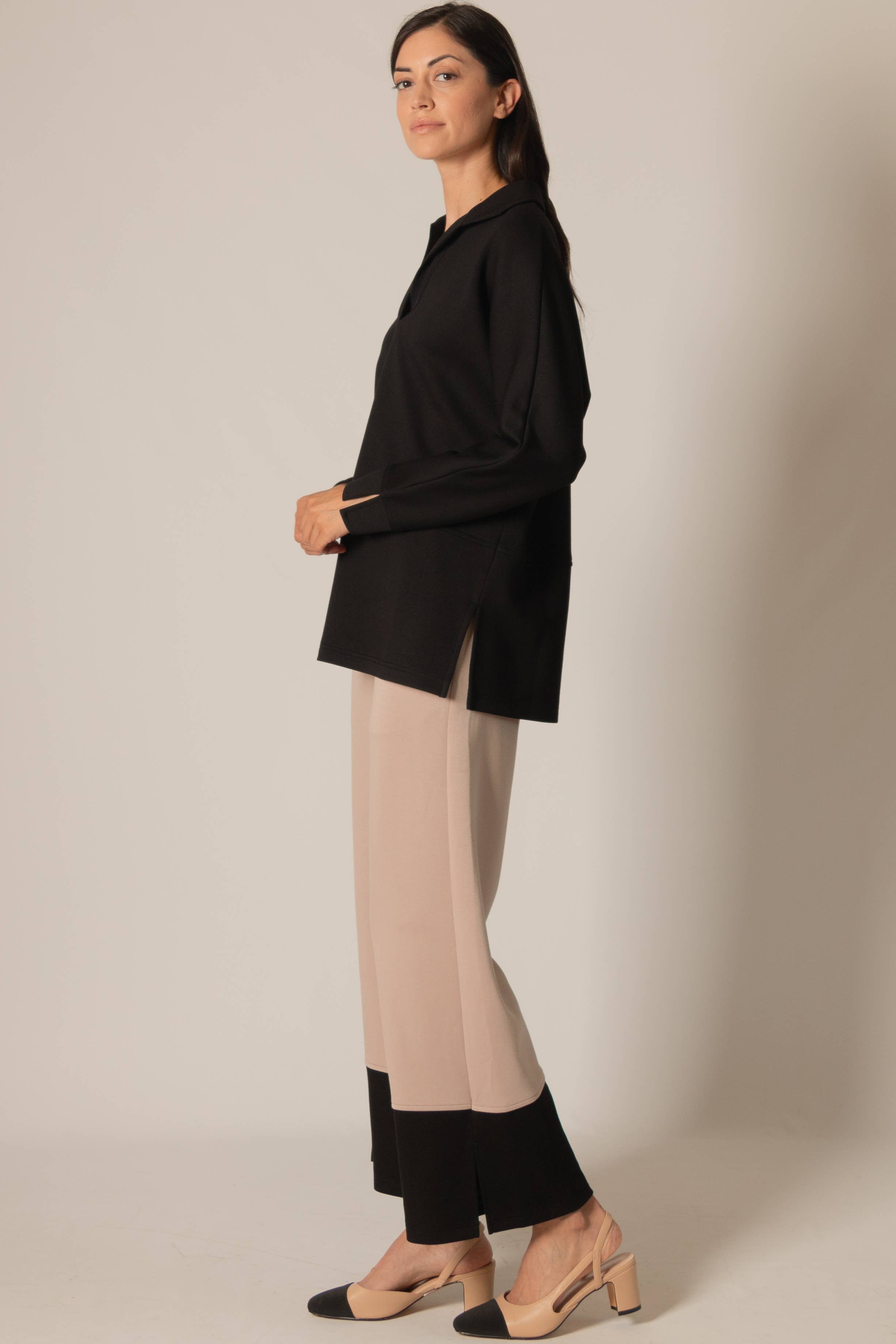 Modal Collared Long Sleeve Top