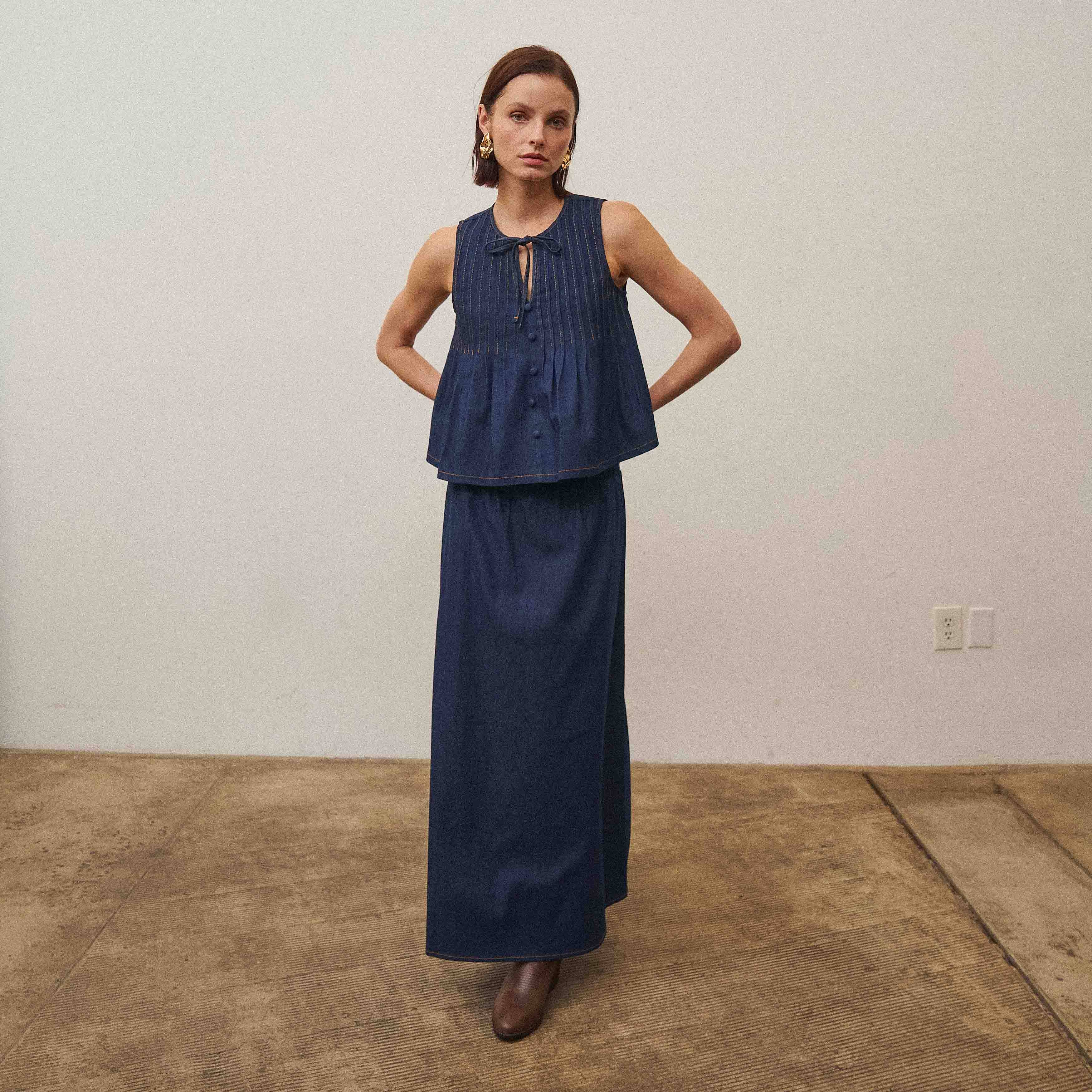 Denim Chambray Skirt