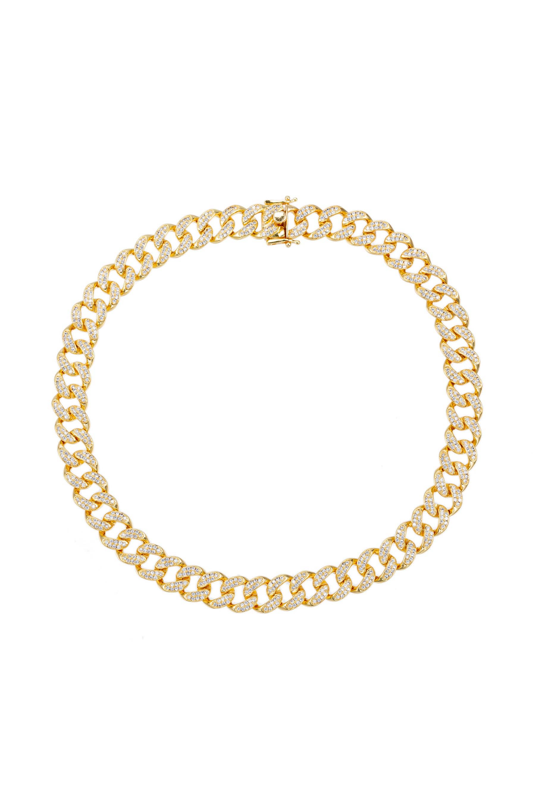 pave diamond gold womens necklace chain