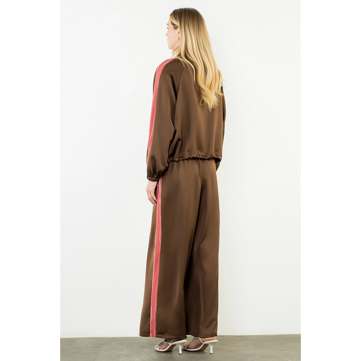 Drawstring Track Pants with Velvet Details