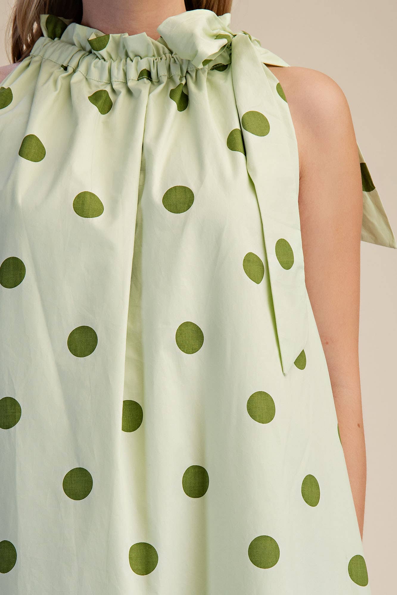 Ruffle Tie Neck Sleeveless Midi Dress