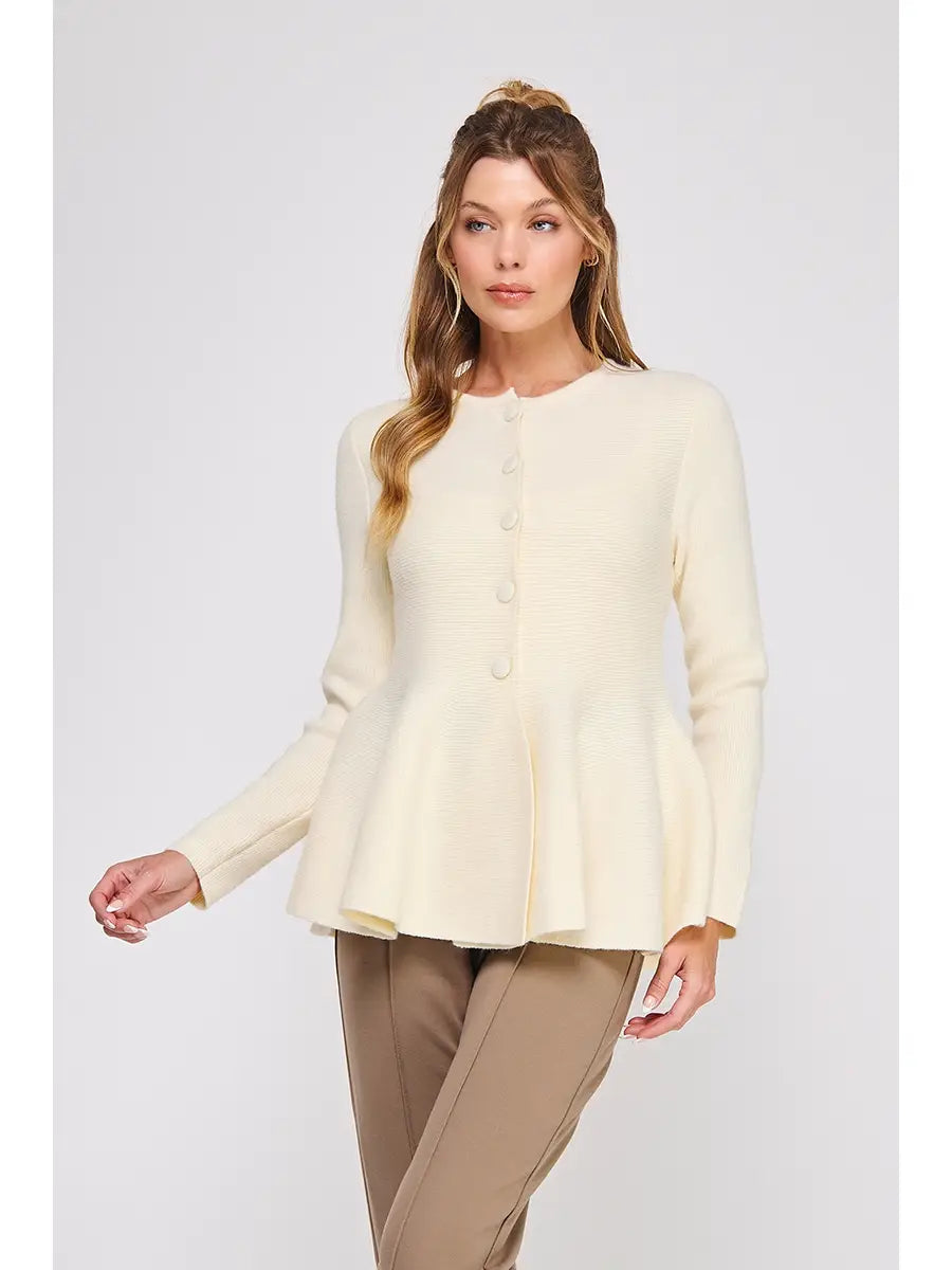 Peplum Cardigan Sweater