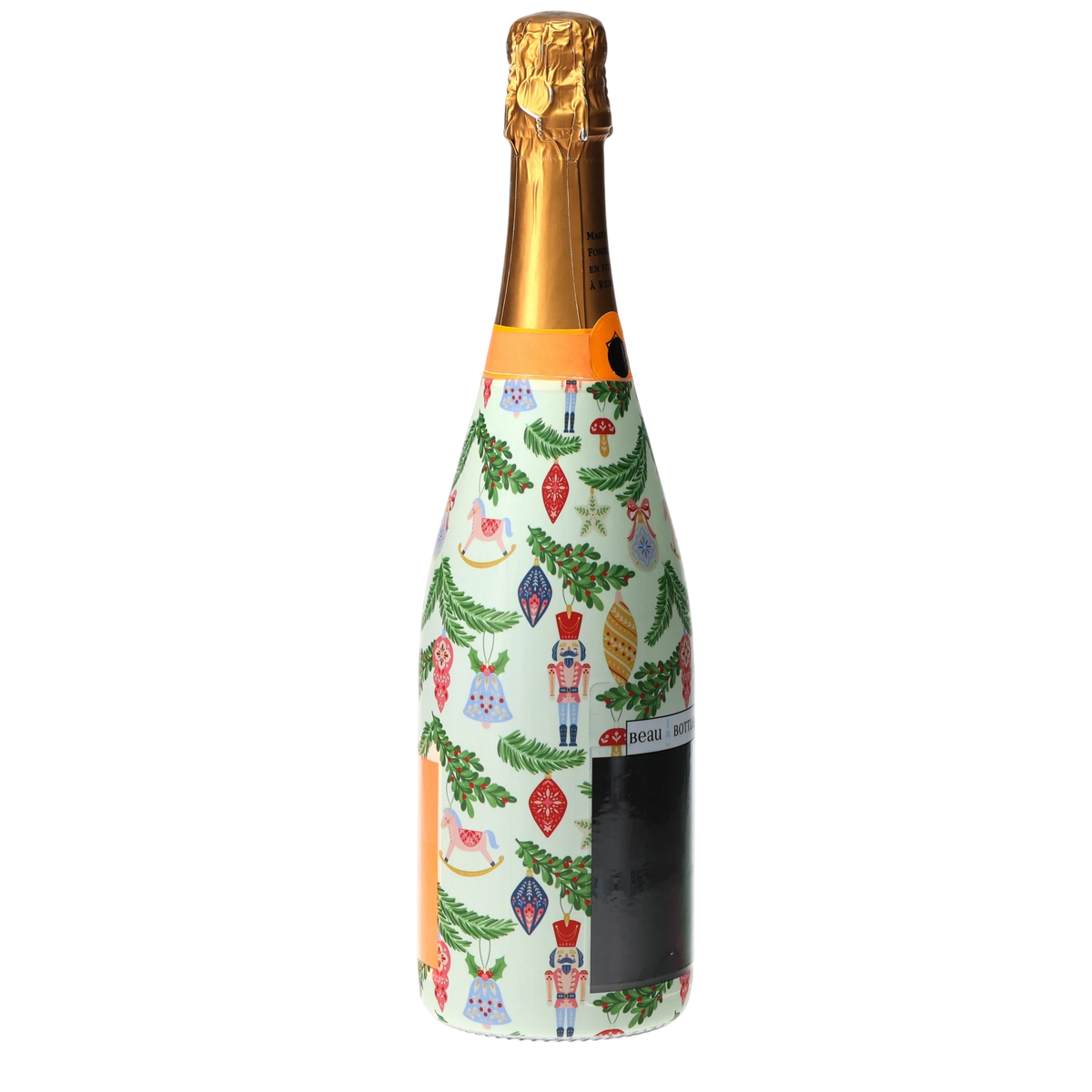 Christmas Ornament Champagne Bottle Wrap – Holiday Hostess Gift