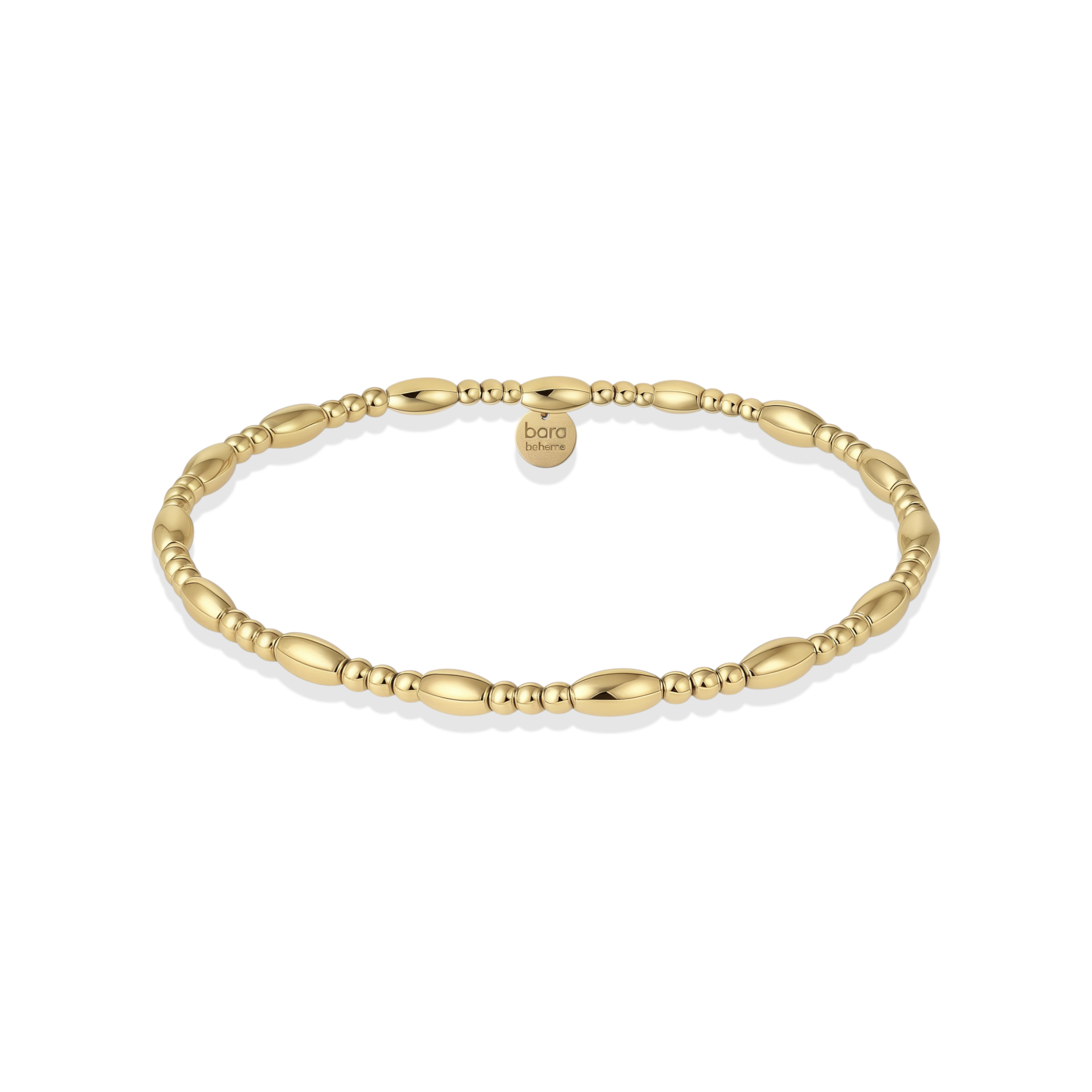 Gold bracelet on a white background