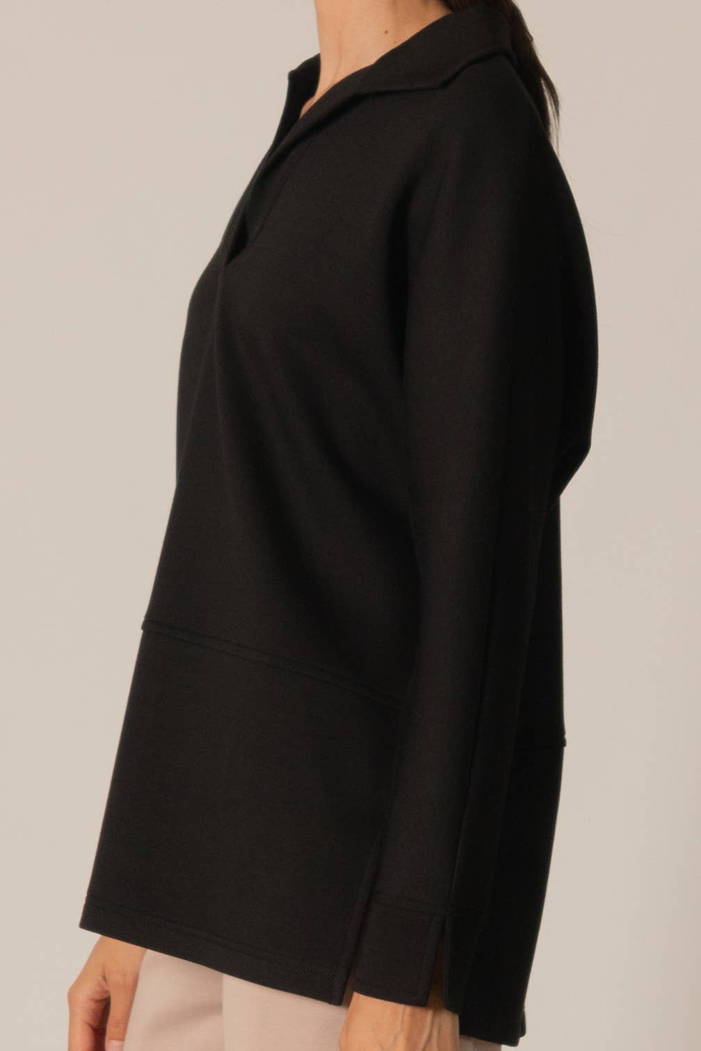 Modal Collared Long Sleeve Top