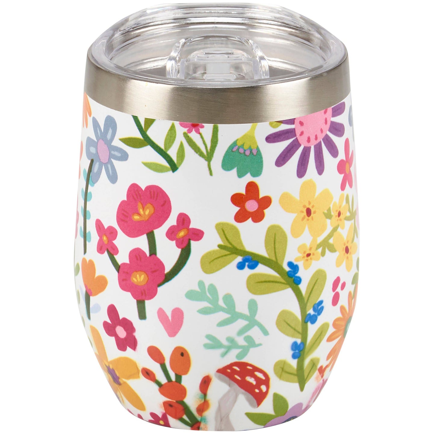 Happy Flowers Wine Tumbler