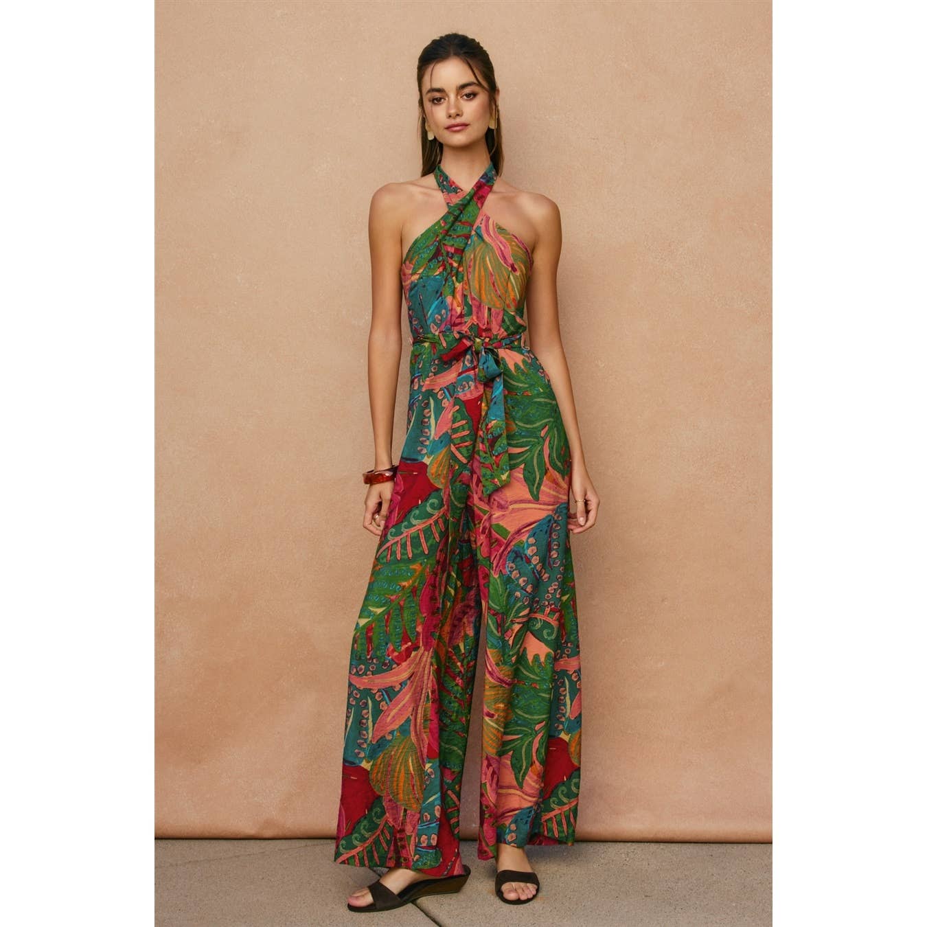 Drawing Dream Crossed Halter Neck Jumpsuit