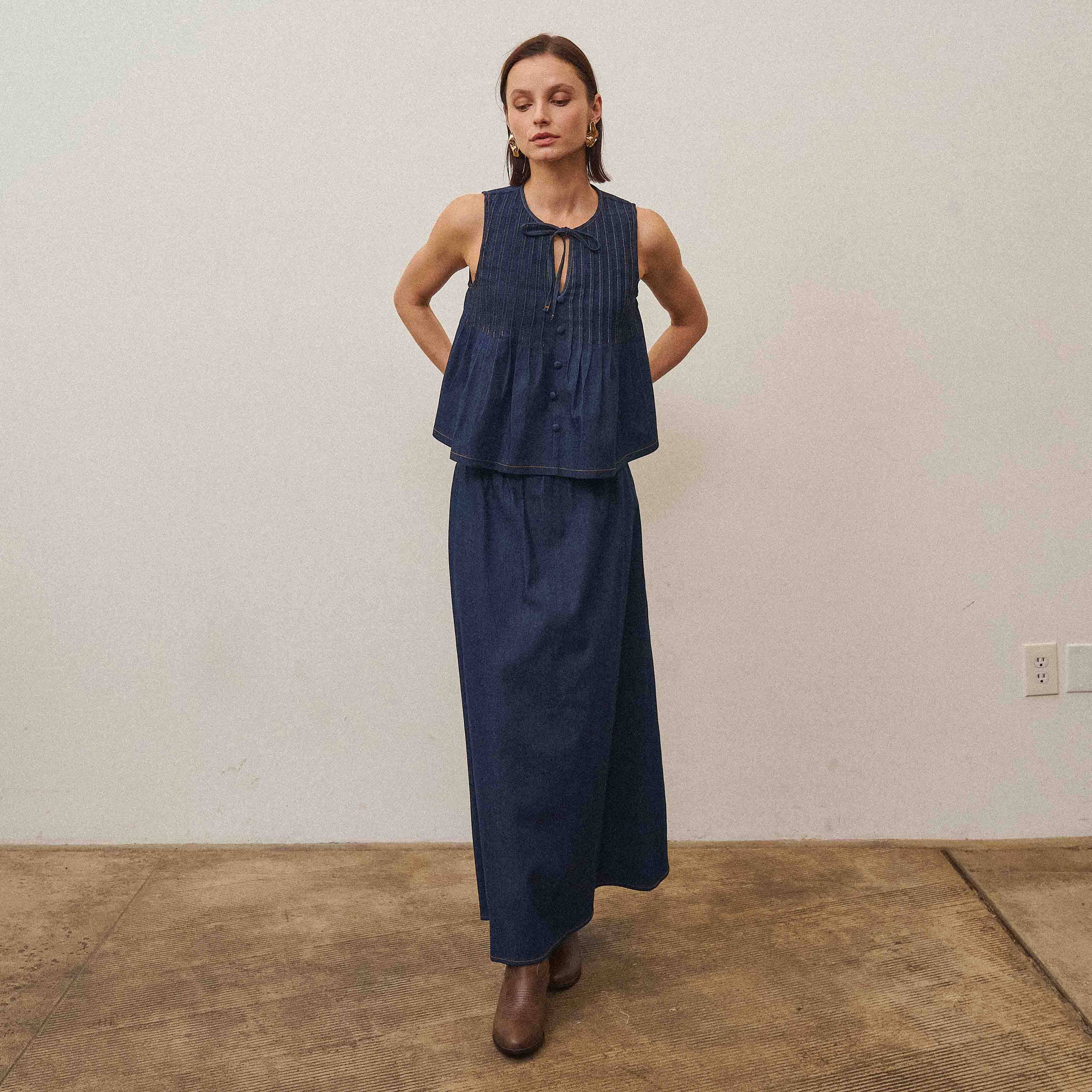 Denim Chambray Skirt