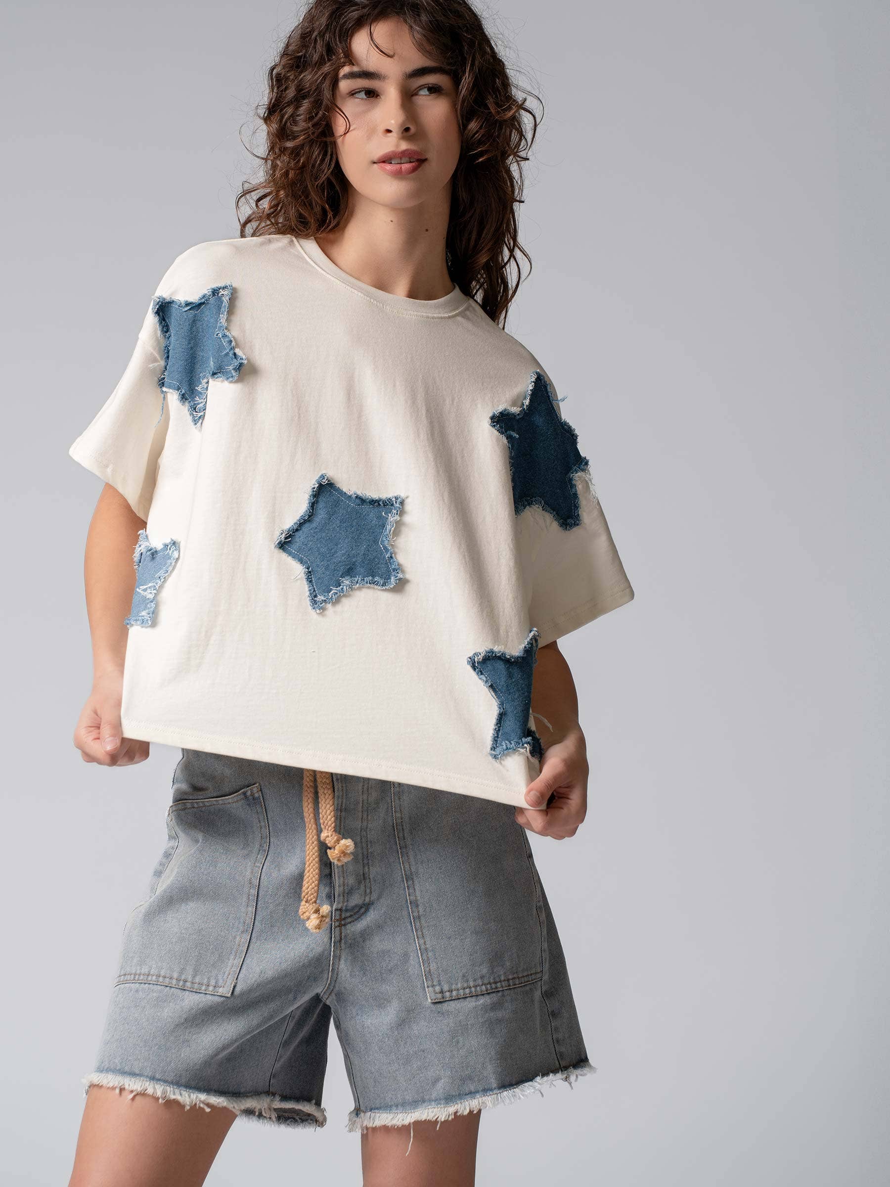 Star Appliqué Cotton Tee