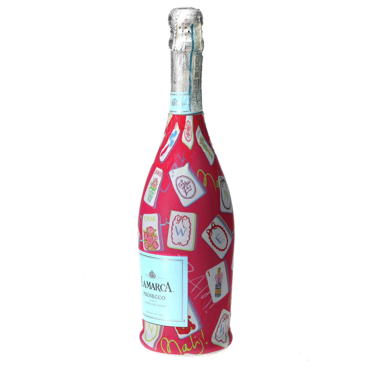 Pink Mahjong Prosecco Bottle Wrap – Gift for Her