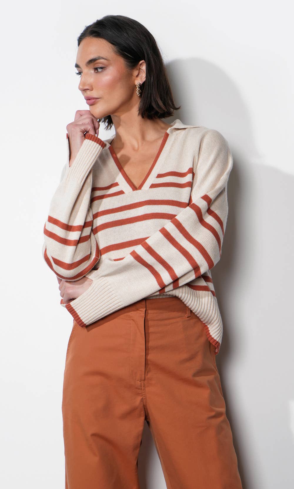 Collared Stripe Sweater