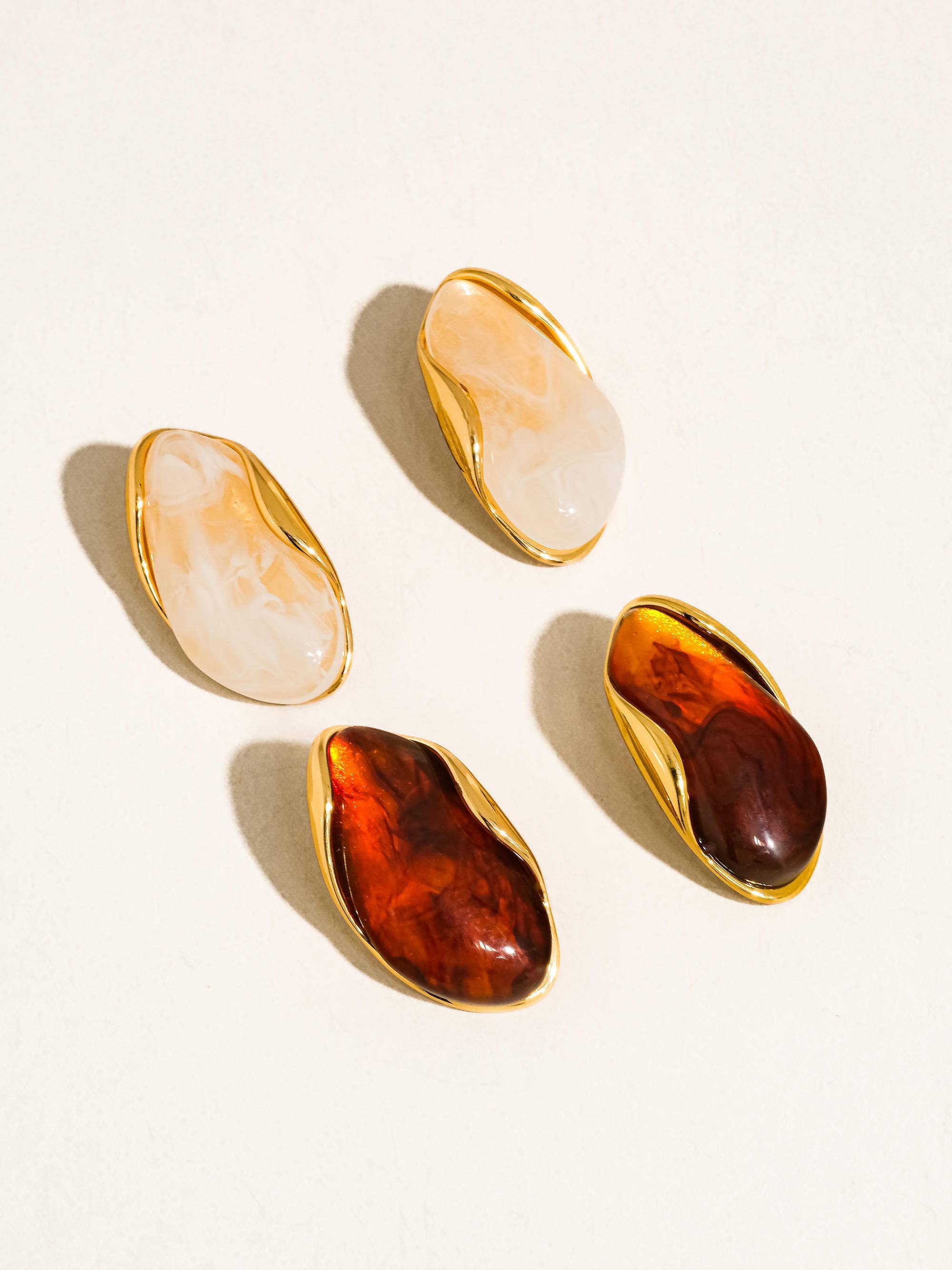 Maélie 18K Gold Resin Drop Earrings