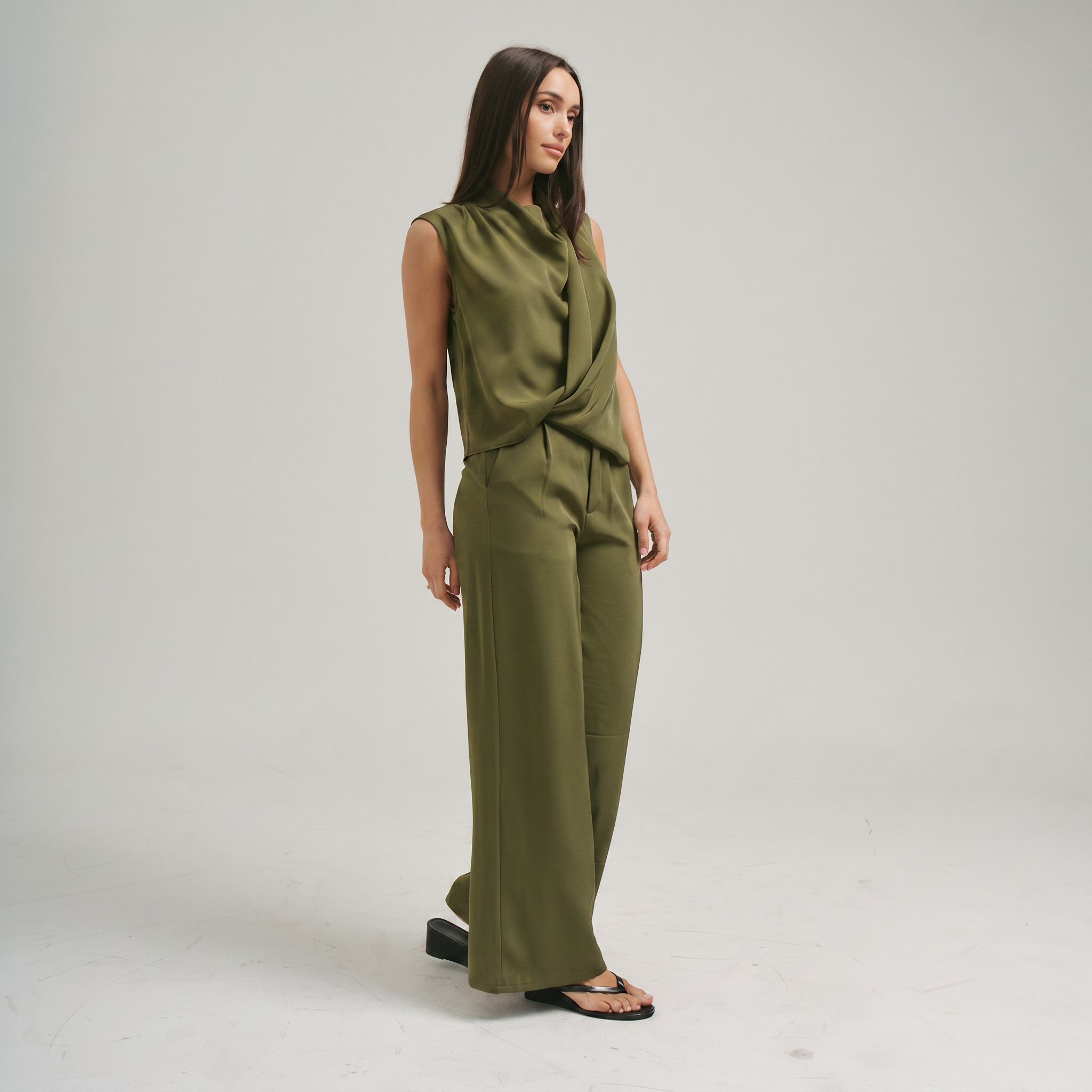 Sleeveless draped top