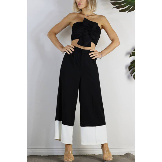 COLOR BLOCK WIDE PANTS