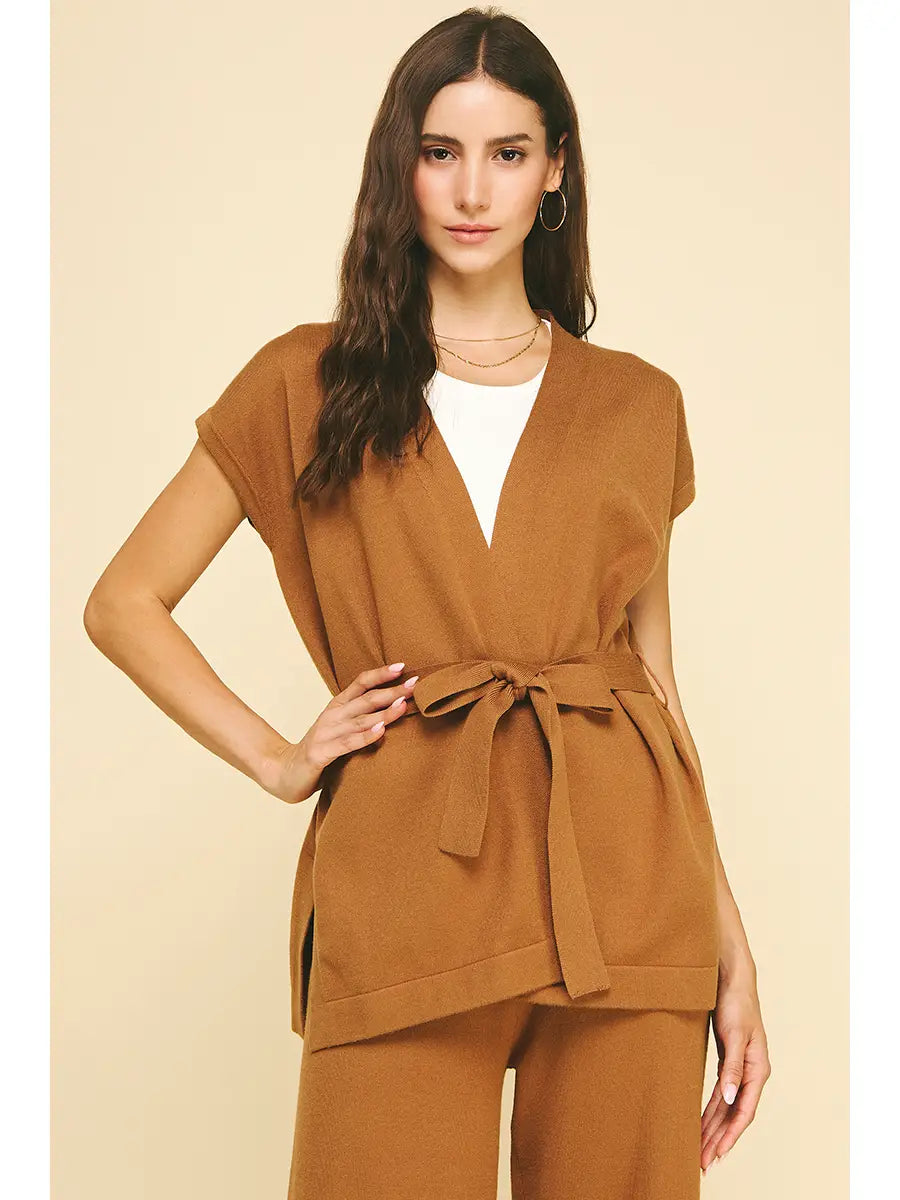 Front Tie Blazer Vest