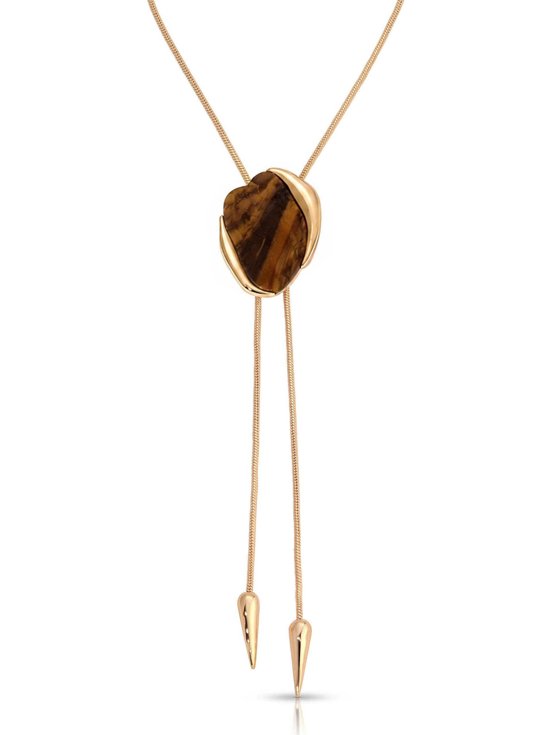 Tiger's Eye Bolo Necklace
