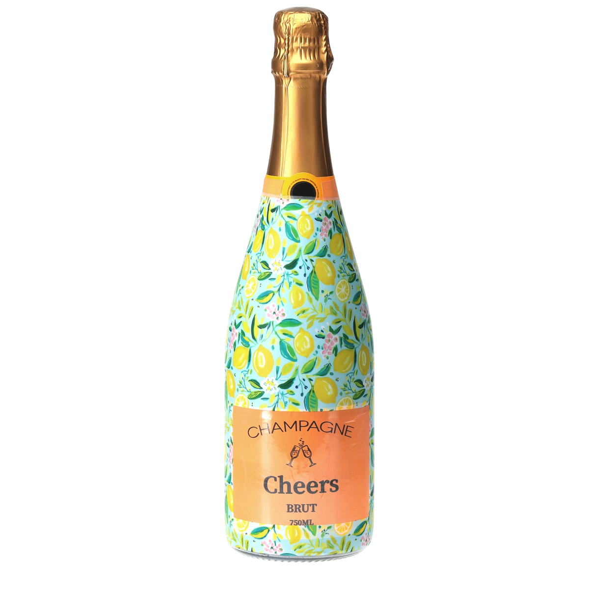 Lemon Champagne Bottle Wrap – Hostess Gift