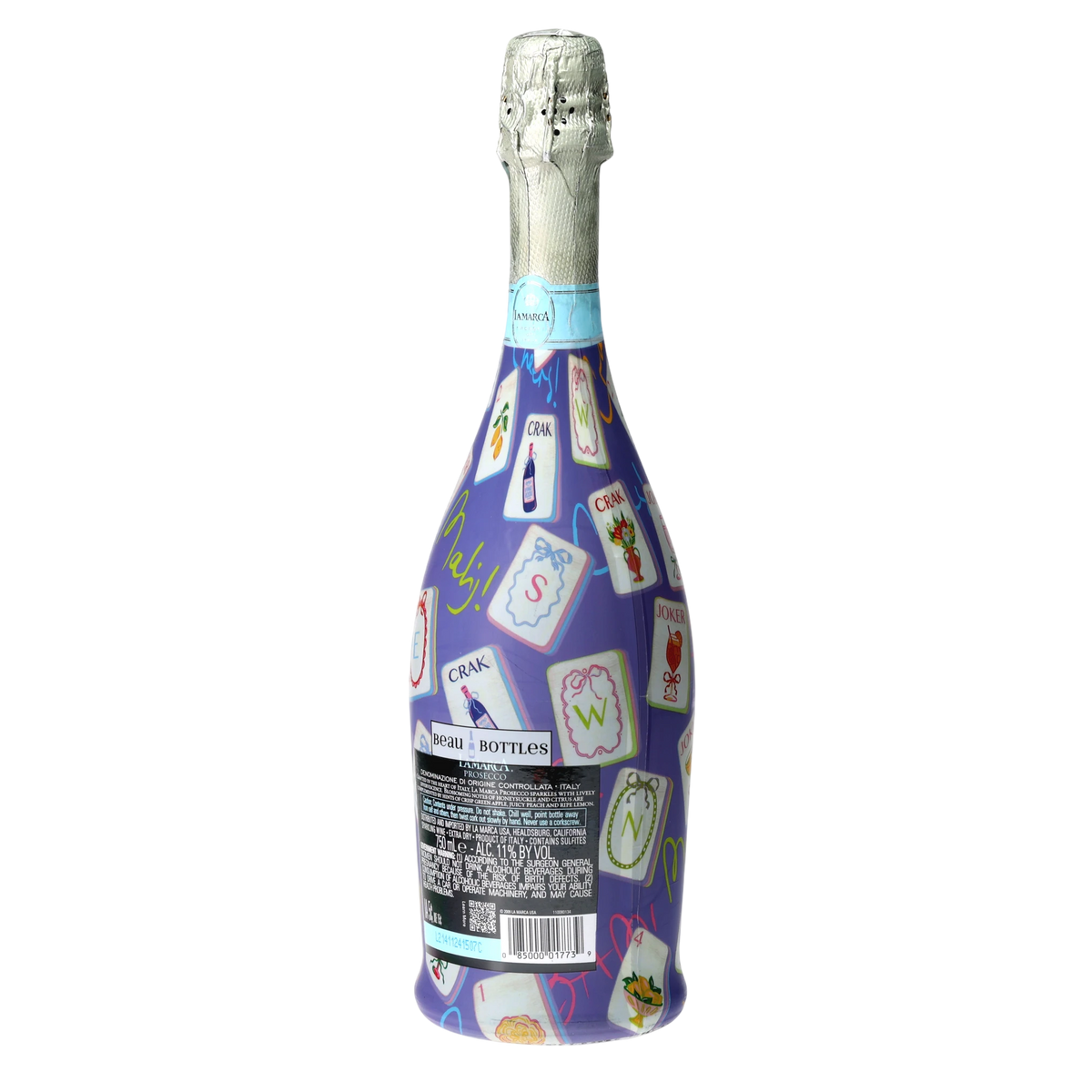 Purple Mahjong Prosecco Bottle Wrap – Gift for Her