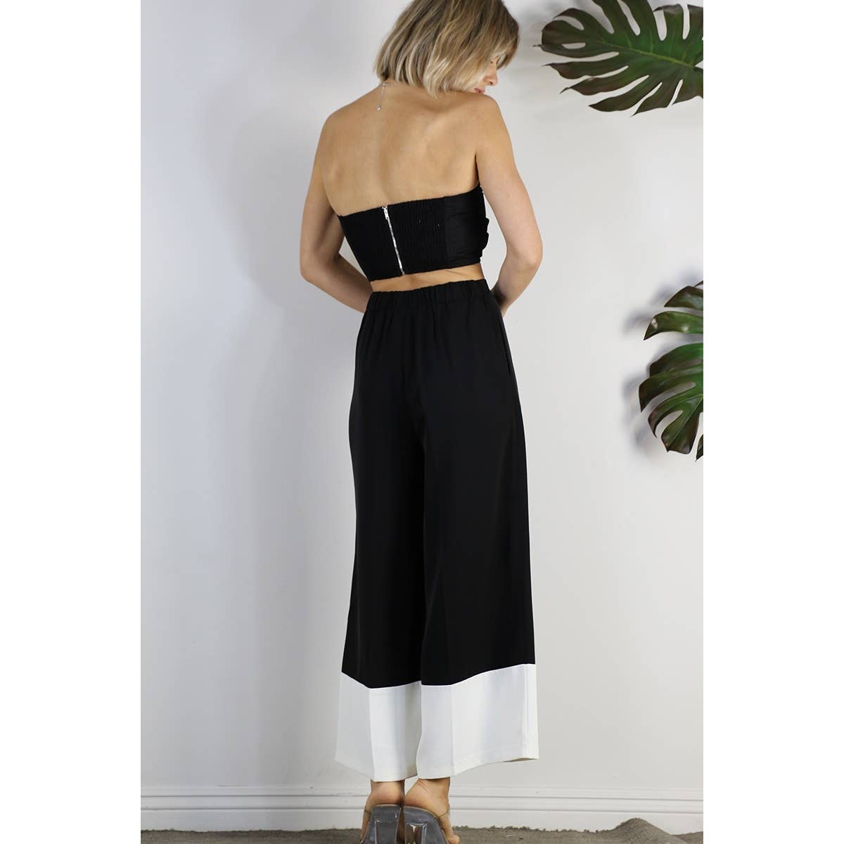 COLOR BLOCK WIDE PANTS