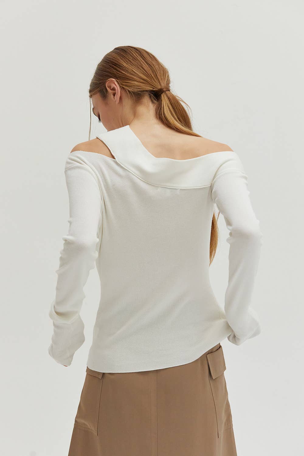 Ingrid One Shoulder Rib Top