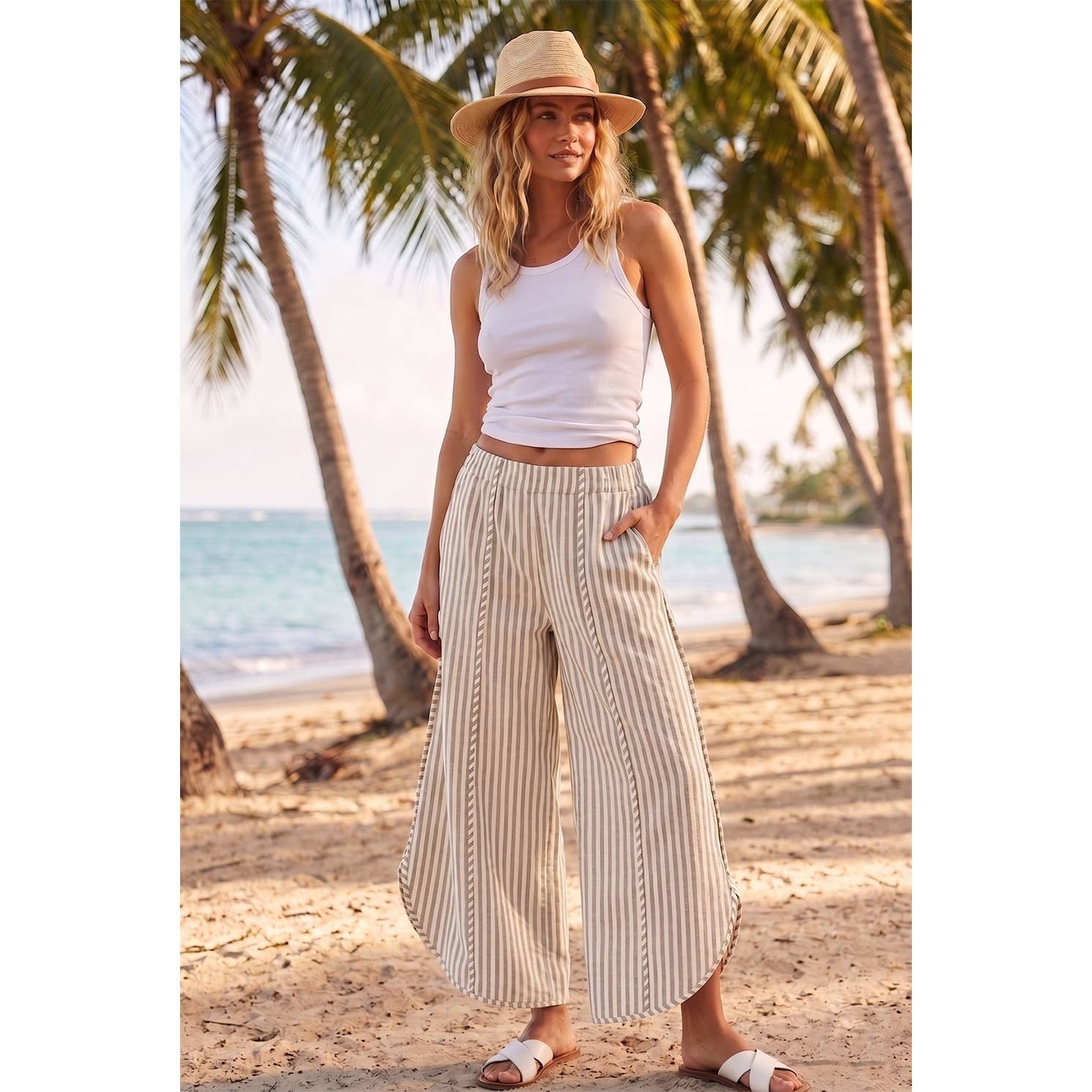 Coastal Stripe Tulip Relaxed Fit Pants