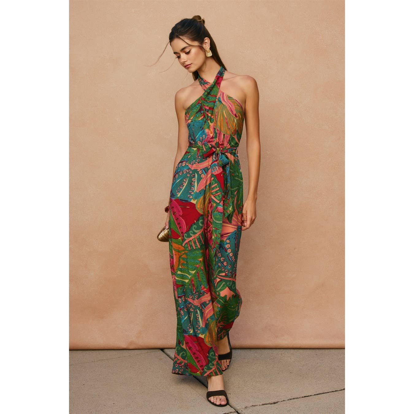 Drawing Dream Crossed Halter Neck Jumpsuit