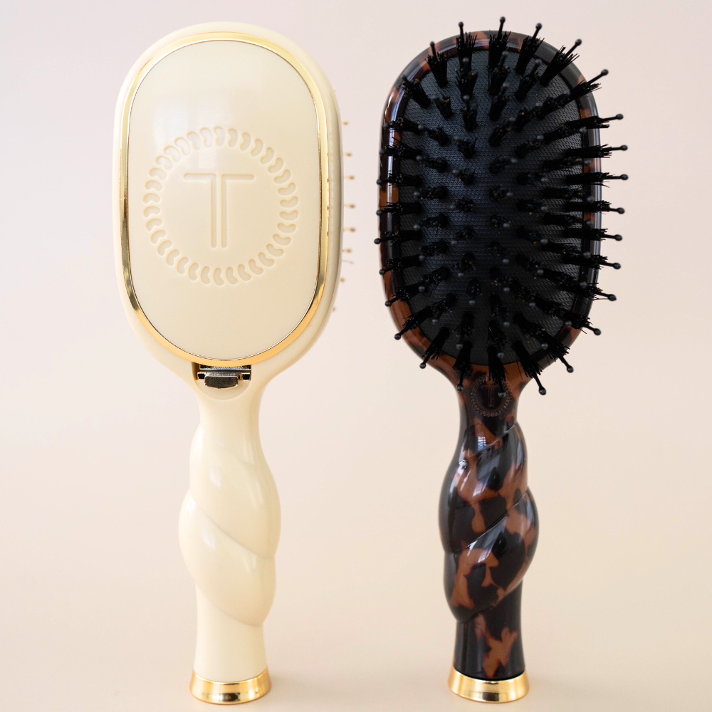 Teleties Mini Boar Brush | Tan Brush