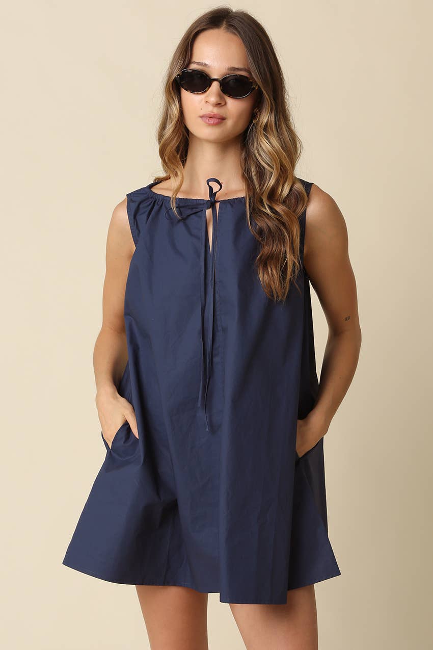Elena Sleeveless Cotton Mini Dress