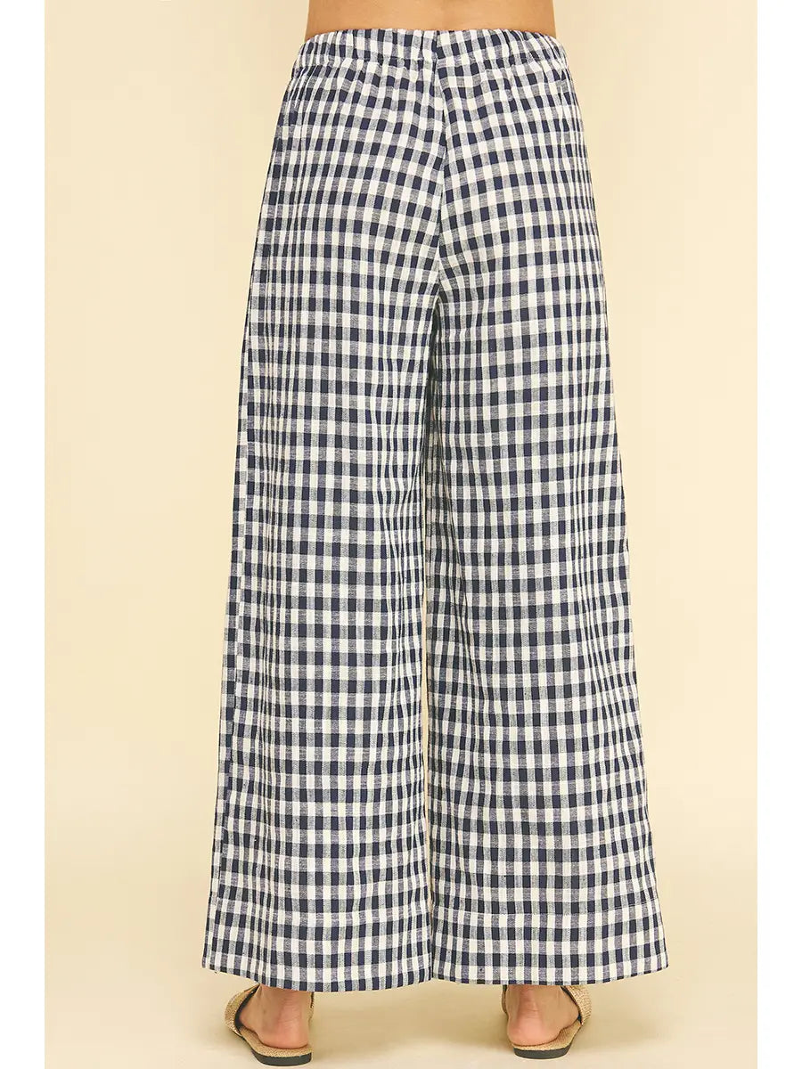 Gingham Drawstring Pant