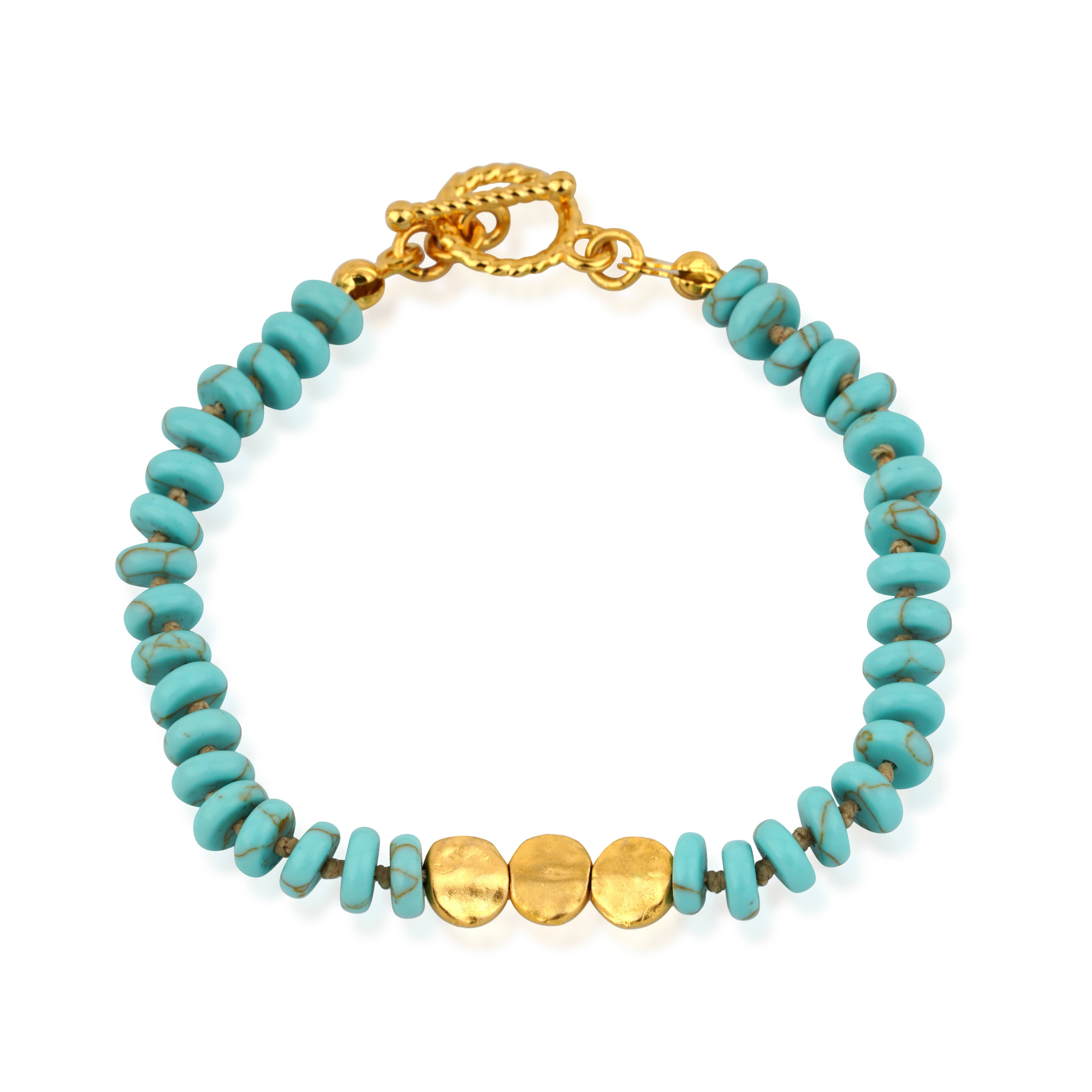 hand beaded turquoise womens bracelet