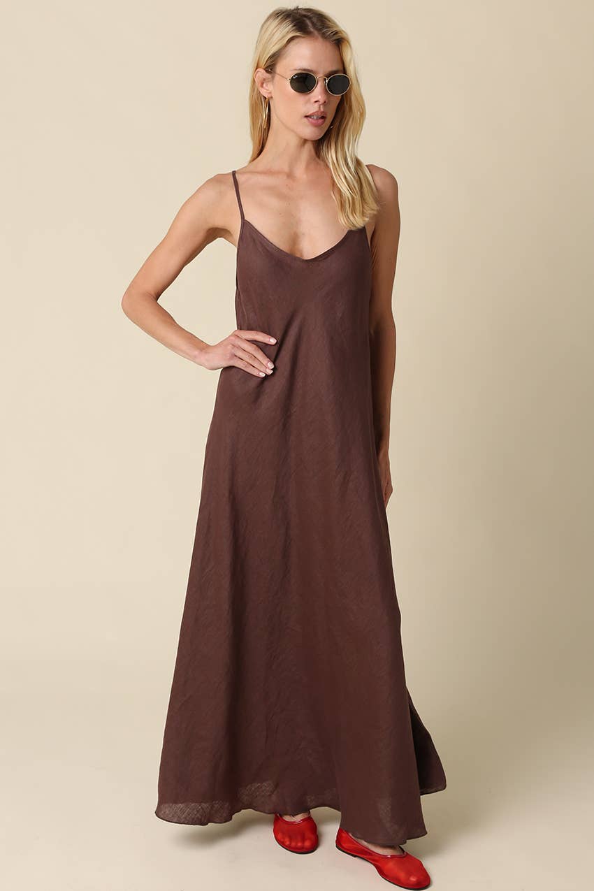 Linen Slip Maxi Dress