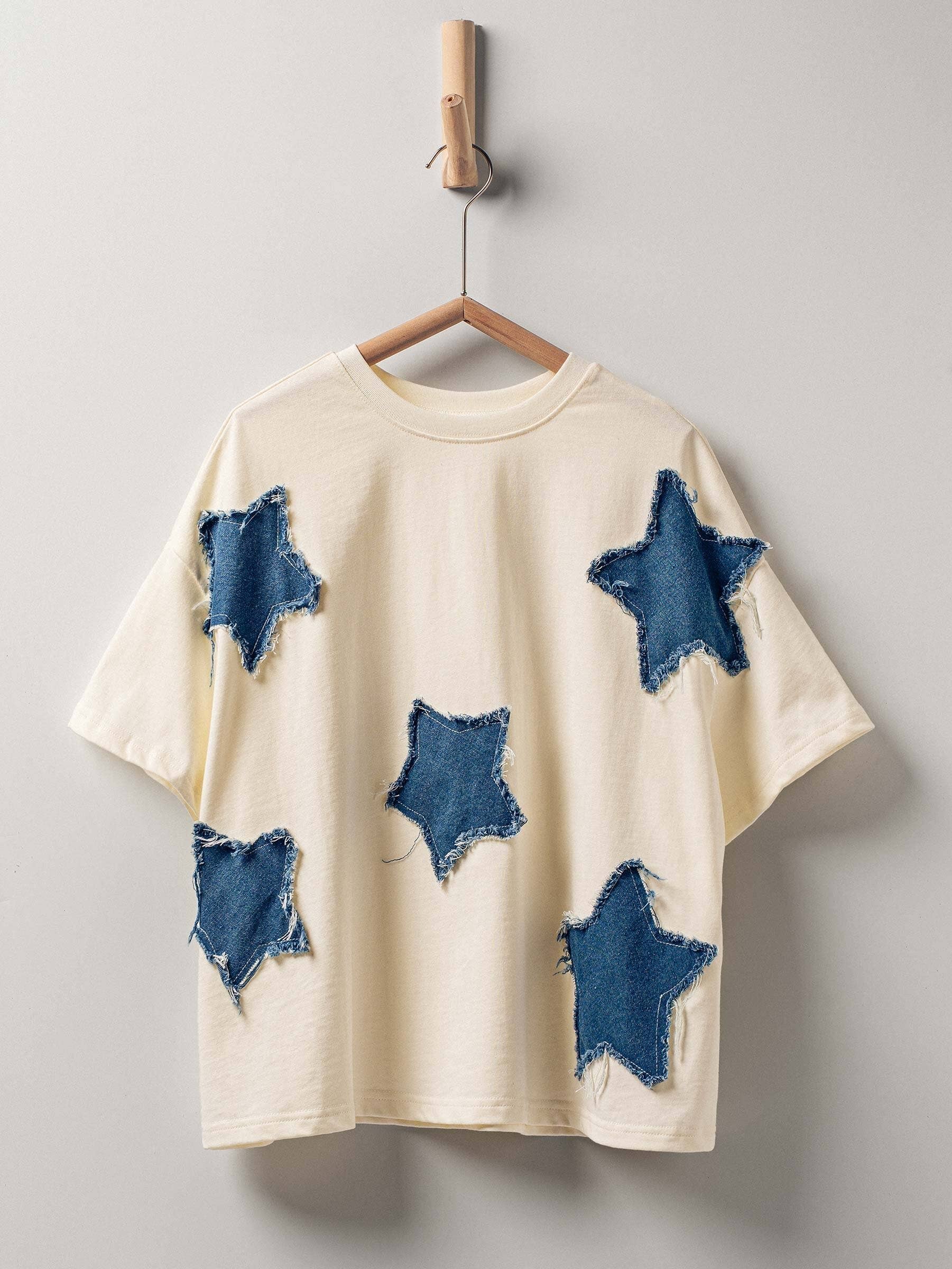 Star Appliqué Cotton Tee