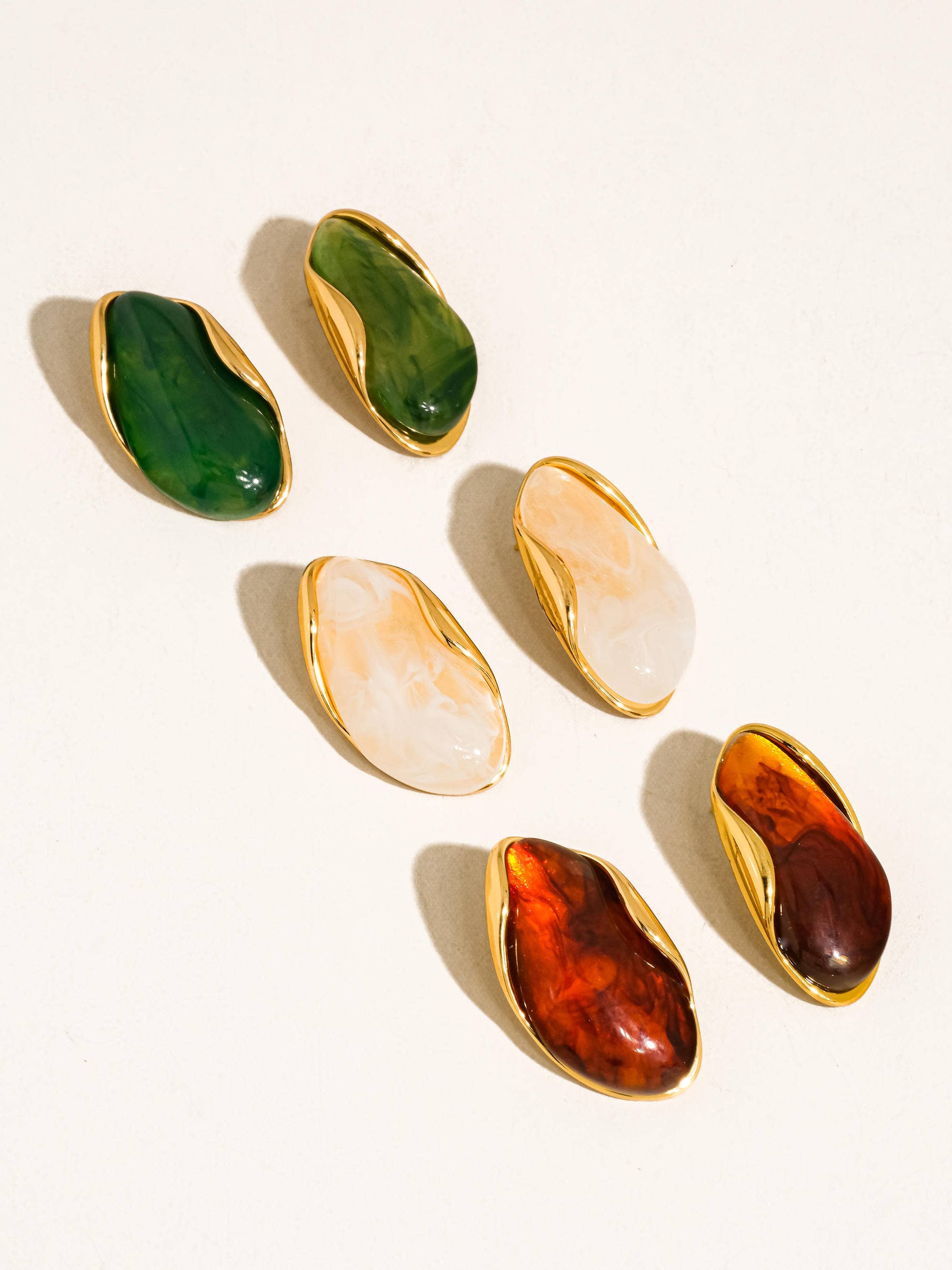 Maélie 18K Gold Resin Drop Earrings
