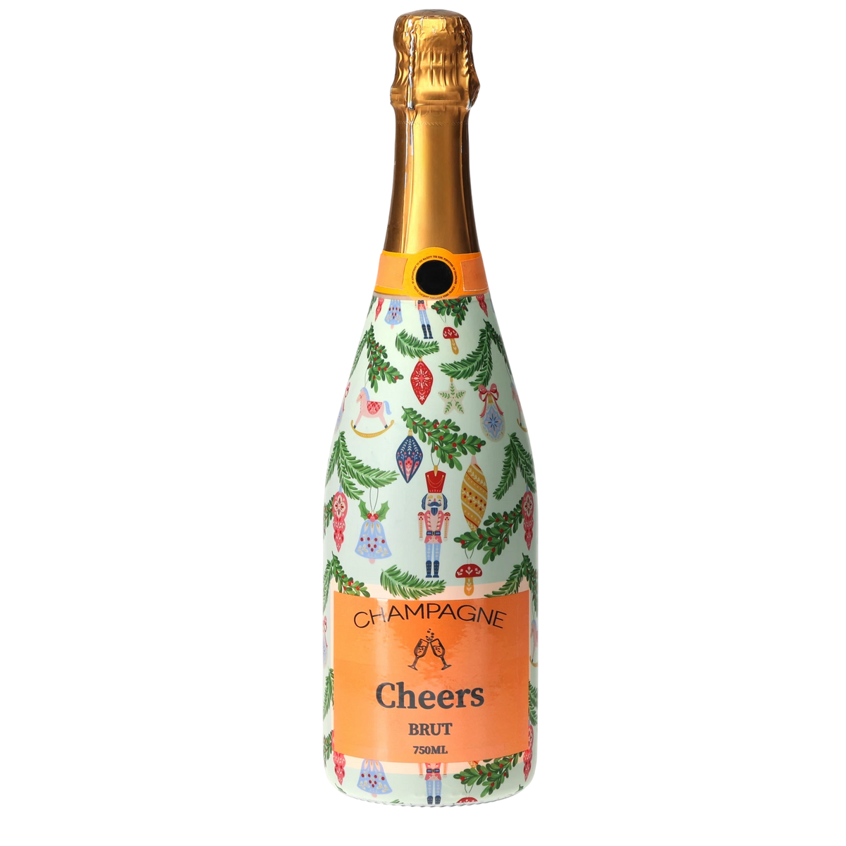 Christmas Ornament Champagne Bottle Wrap – Holiday Hostess Gift
