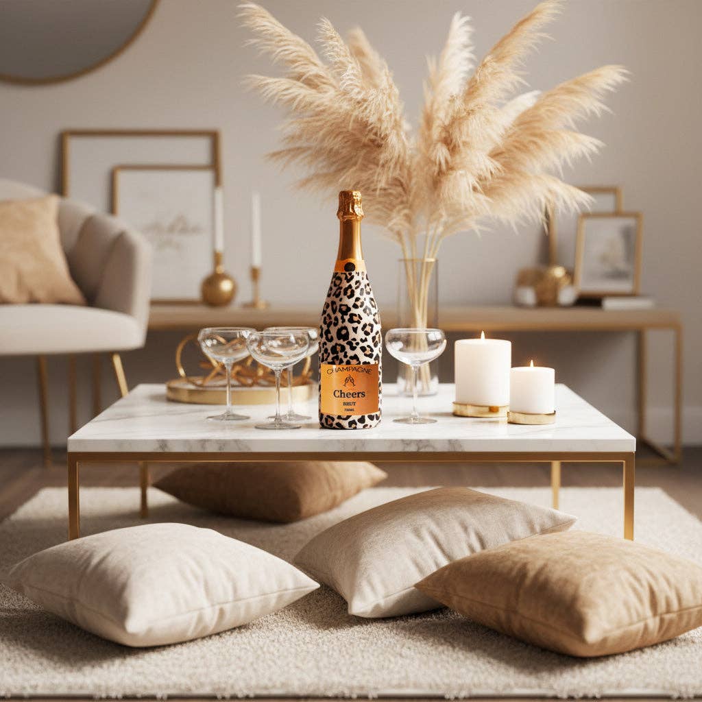 Leopard Champagne Bottle Wrap – Hostess Gift