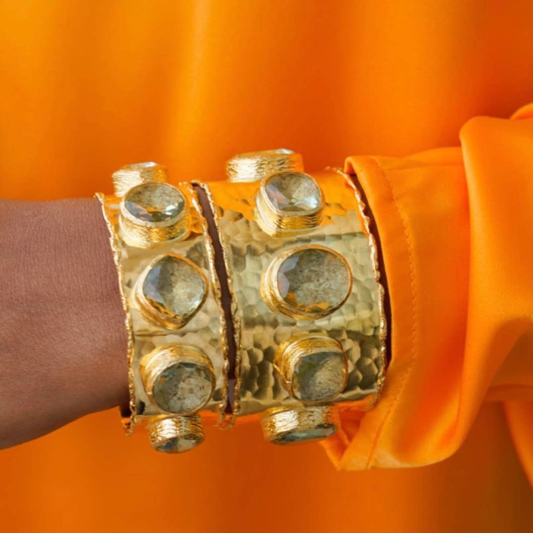 womens cuff bangle bracelet gold with gems