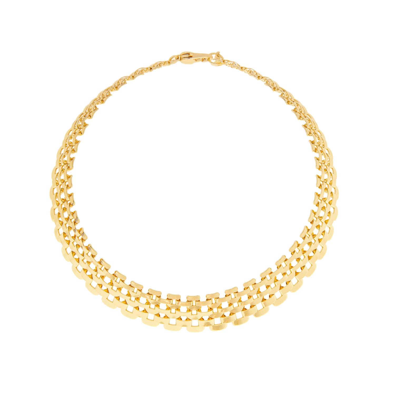 Wide chain collar necklace